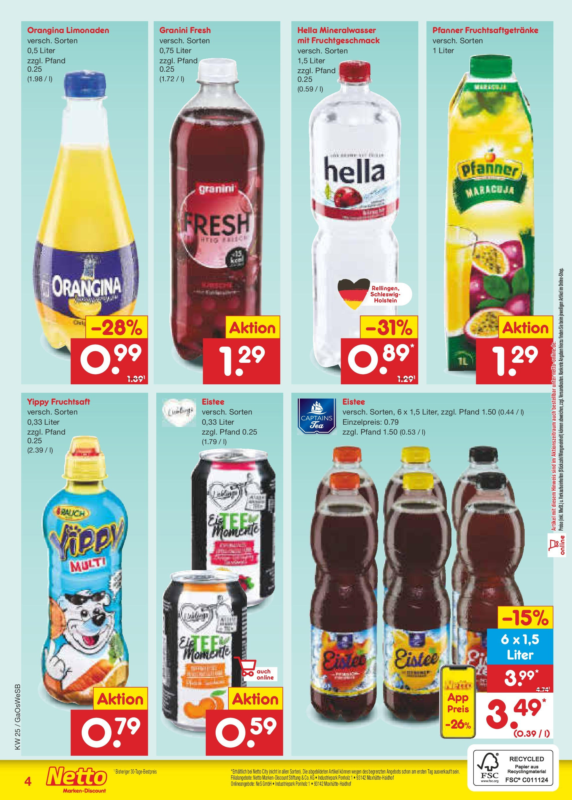 Netto Marken-Discount prospekt Bremen-Lesum (ab 15.06.2025) » Angebote | Seite: 62 | Produkte: Mineralwasser, Hella, Granini, Fruchtsaft Netto Marken-Discount prospekt Bremen-Lesum (ab 15.06.2025) » Angebote | Seite: 62 | Produkte: Mineralwasser, Hella, Granini, Fruchtsaft