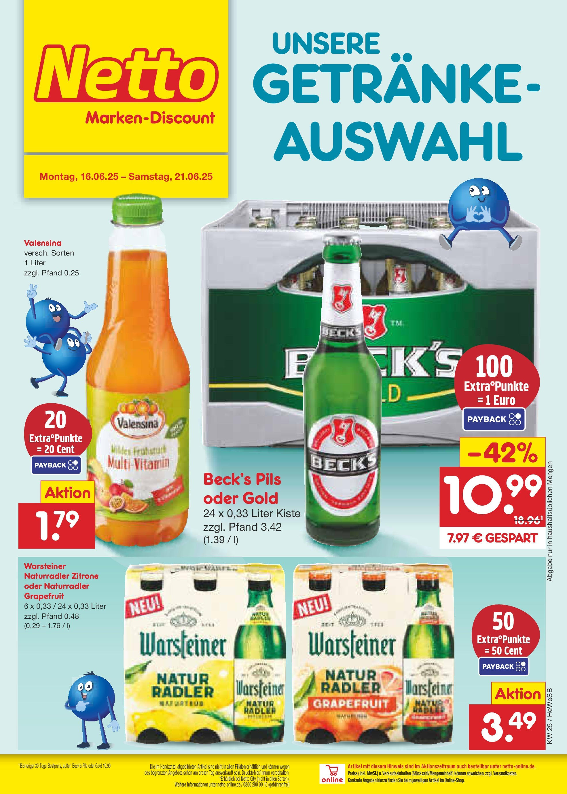 Netto Marken-Discount prospekt Brietlingen	 (ab 15.06.2025) » Angebote | Seite: 59 | Produkte: Pils, Valensina, Warsteiner, Zitrone