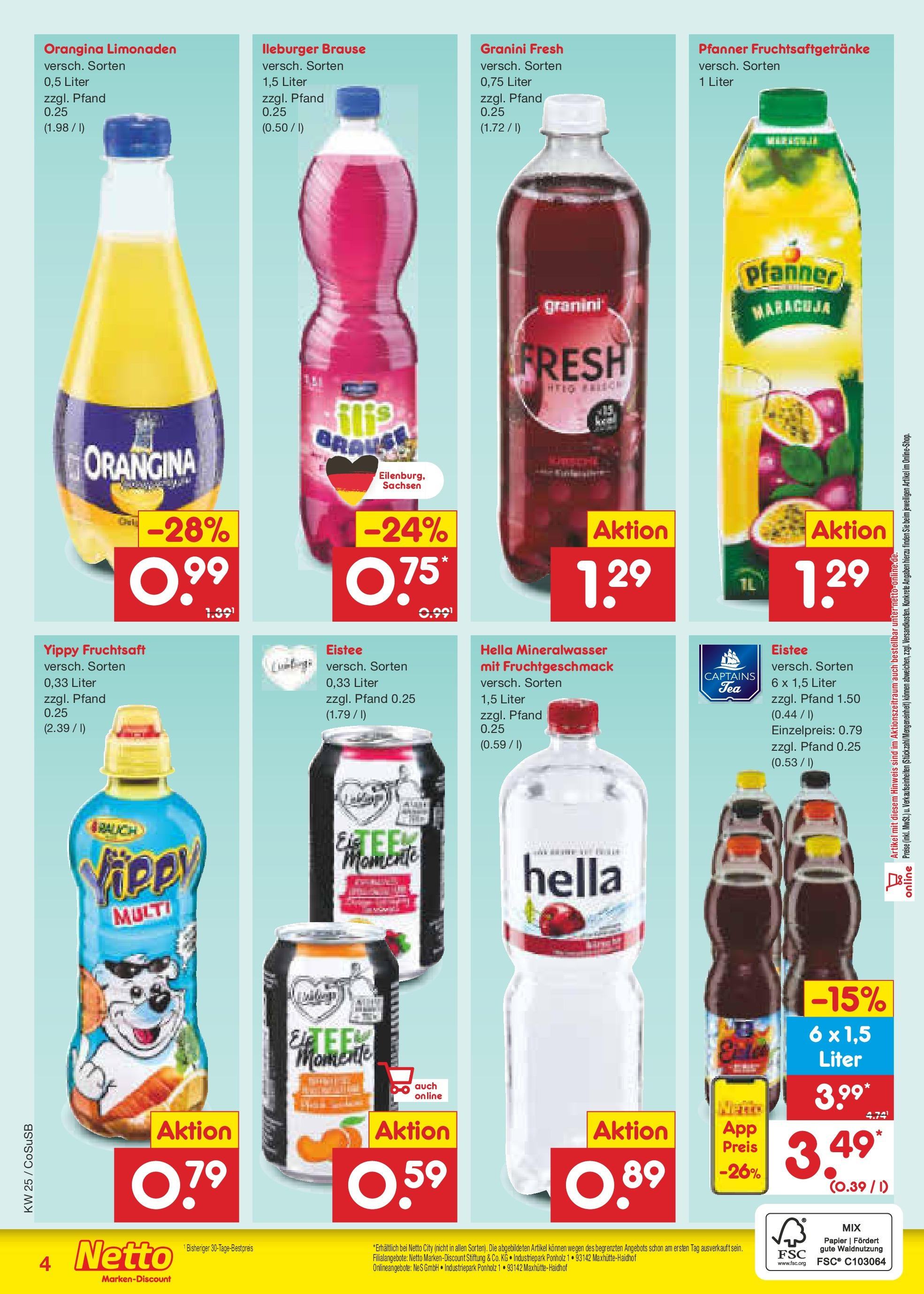 Netto Marken-Discount prospekt Bitterfeld-Wolfen (ab 15.06.2025) » Angebote | Seite: 62 | Produkte: Mineralwasser, Hella, Granini, Fruchtsaft Netto Marken-Discount prospekt Bitterfeld-Wolfen (ab 15.06.2025) » Angebote | Seite: 62 | Produkte: Mineralwasser, Hella, Granini, Fruchtsaft