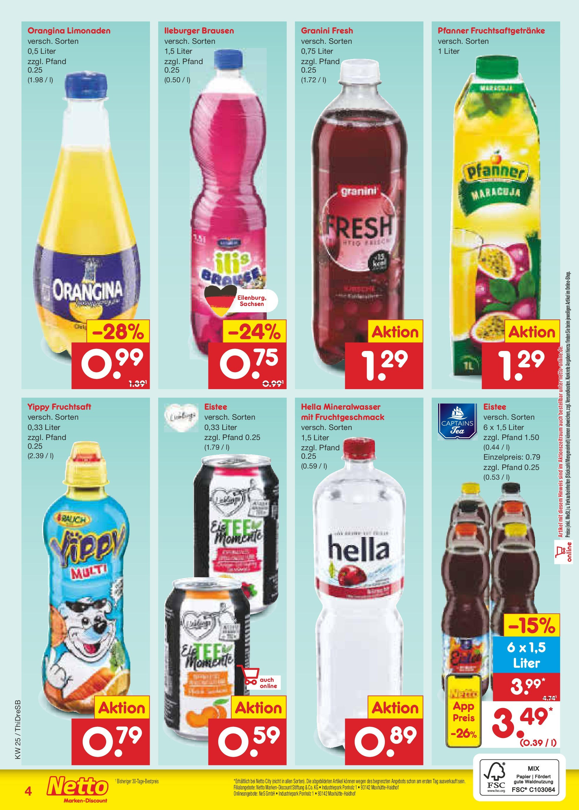 Netto Marken-Discount prospekt Dresden (ab 15.06.2025) » Angebote | Seite: 62 | Produkte: Mineralwasser, Hella, Granini, Fruchtsaft Netto Marken-Discount prospekt Dresden (ab 15.06.2025) » Angebote | Seite: 62 | Produkte: Mineralwasser, Hella, Granini, Fruchtsaft