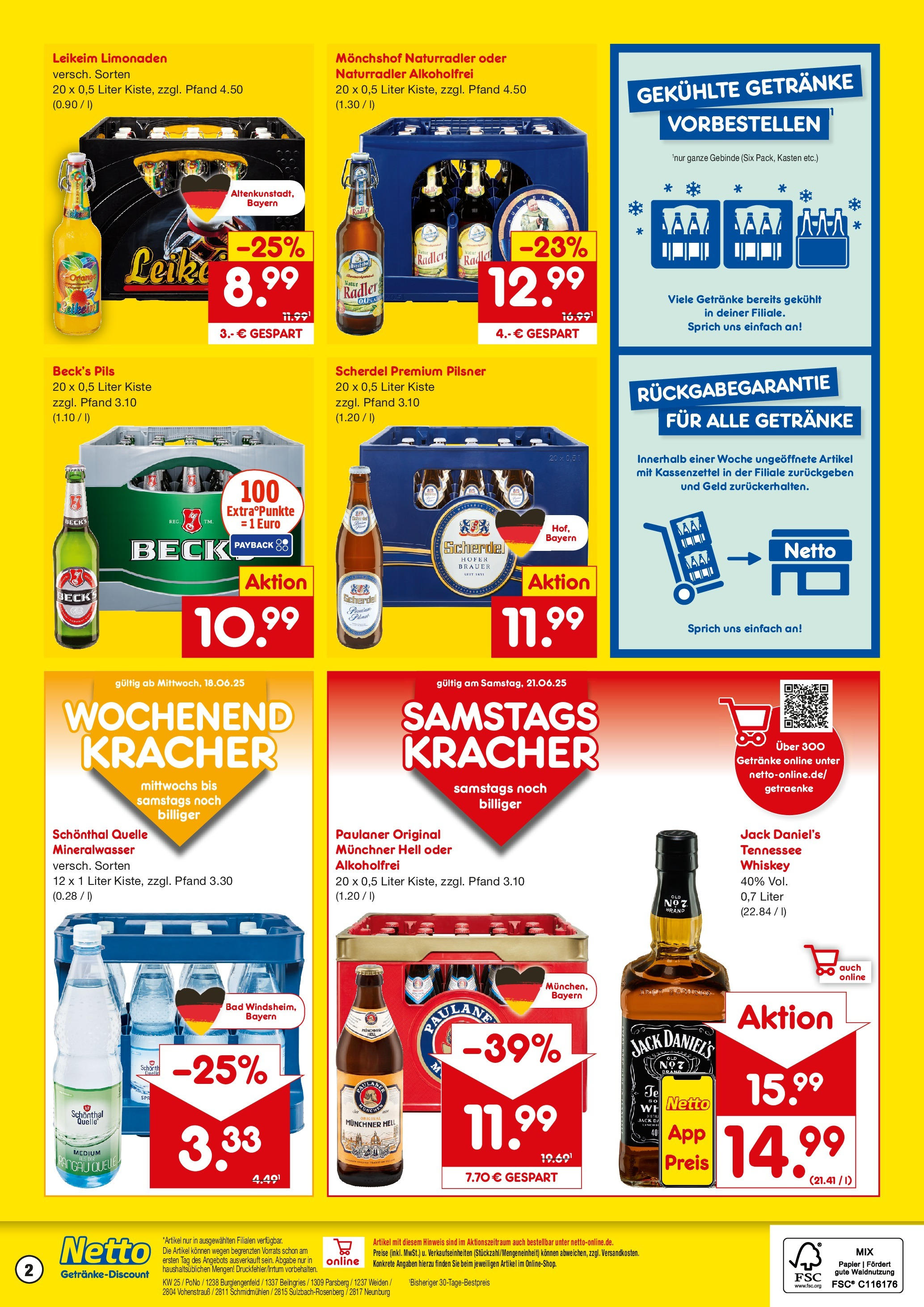Netto Marken-Discount prospekt Burglengenfeld	 (ab 15.06.2025) » Angebote | Seite: 2 | Produkte: Bad, Jack Daniel's, Radler, Paulaner