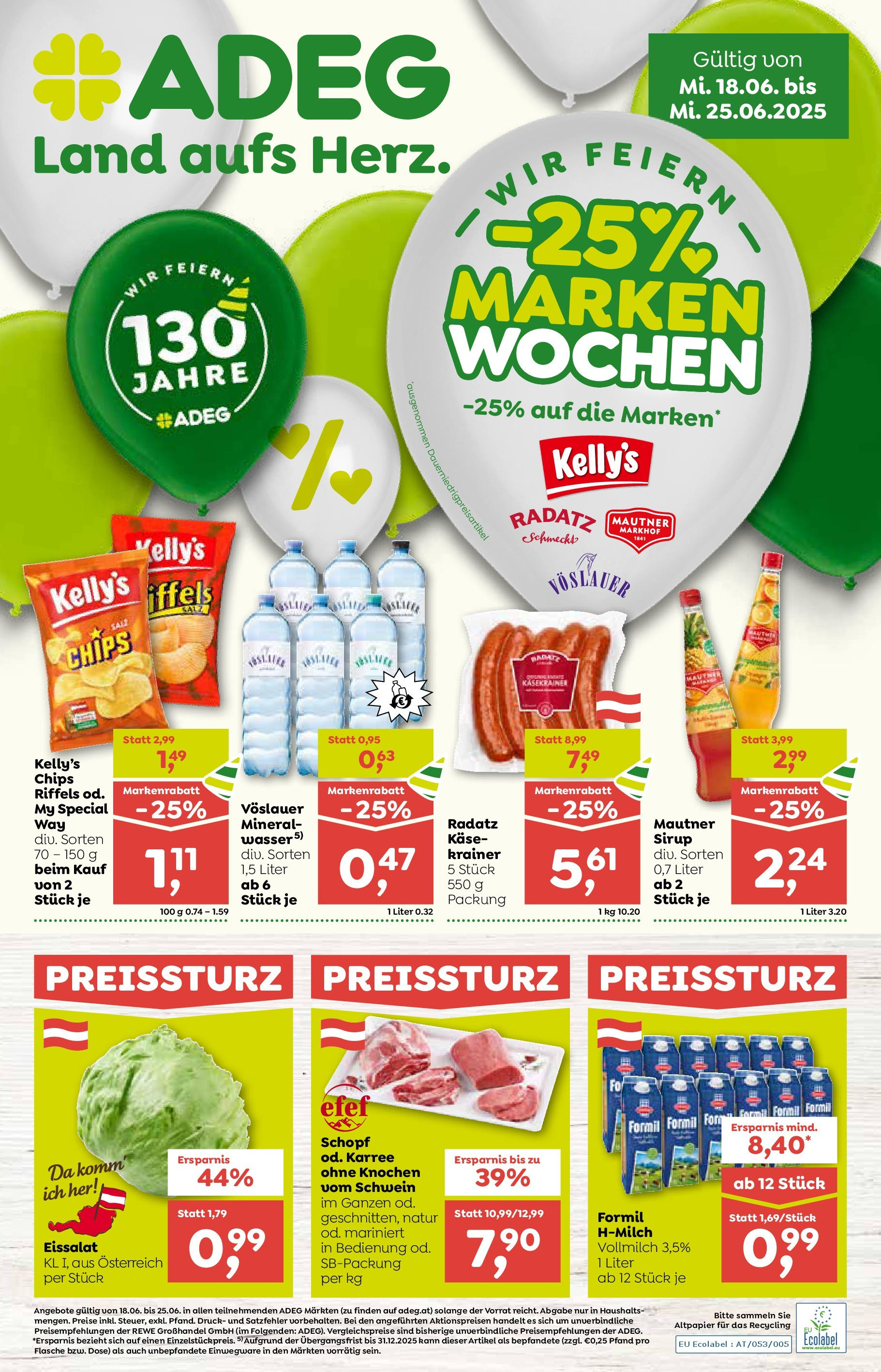 ADEG Hollersbach, Hohenberg, St. Magdalena von 18.06.2025 - Aktuelle Angebote | Seite: 1 | Produkte: Chips, Salz, Käse