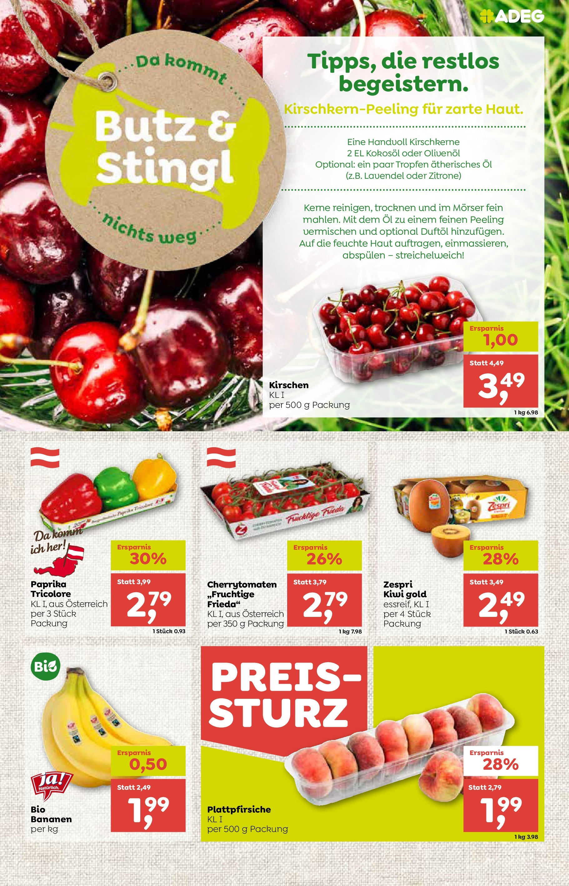 ADEG Wolfurt, Feldkirch, Nenzing von 18.06.2025 - Aktuelle Angebote | Seite: 5 | Produkte: Zitrone, Peeling, Öl, Bananen