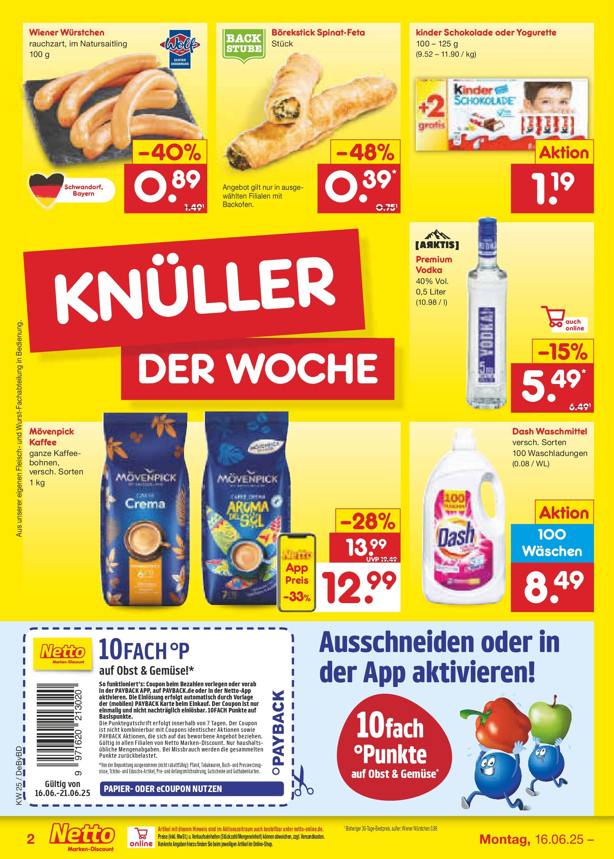 Netto Marken-Discount prospekt Buttenwiesen (ab 15.06.2025) » Angebote | Seite: 2 | Produkte: Kaffee, Schokolade, Obst, Fleisch Netto Marken-Discount prospekt Buttenwiesen (ab 15.06.2025) » Angebote | Seite: 2 | Produkte: Kaffee, Schokolade, Obst, Fleisch