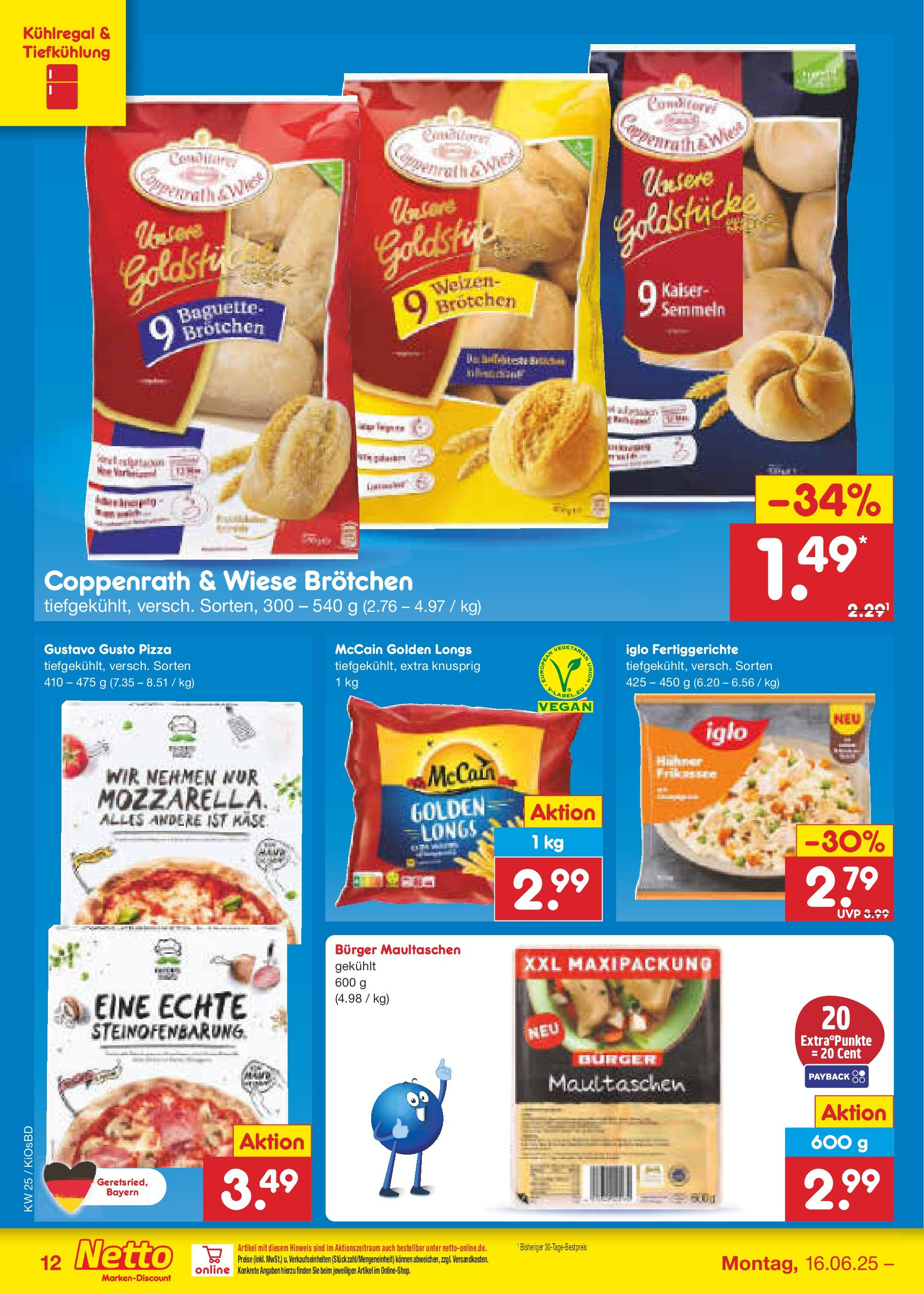 Netto Marken-Discount prospekt Mistelbach	 (ab 15.06.2025) » Angebote | Seite: 14 | Produkte: Käse, Burger, Pizza, Maultaschen