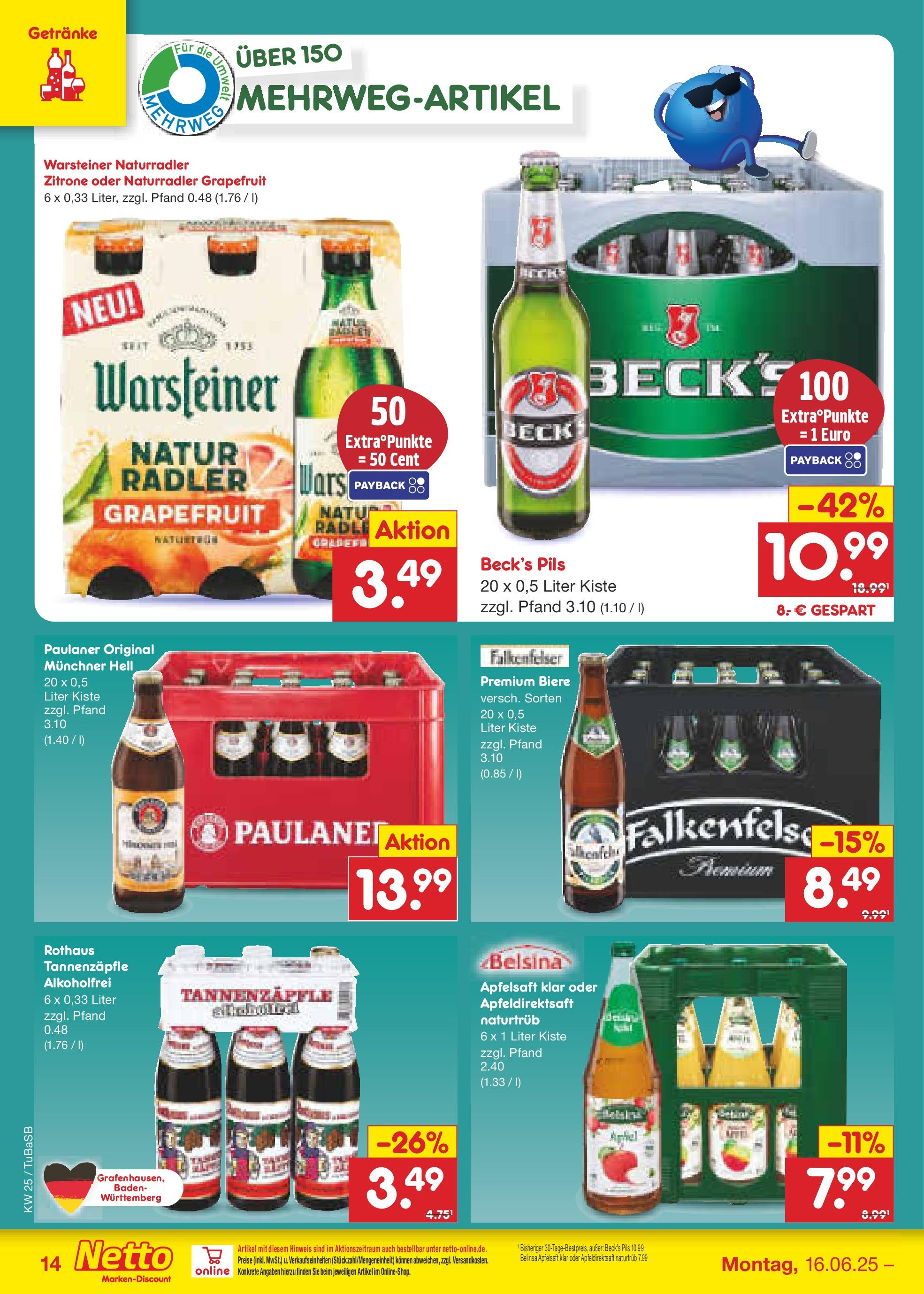 Netto Marken-Discount prospekt Lahr-Langenwinkel (ab 15.06.2025) » Angebote | Seite: 18 | Produkte: Apfelsaft, Warsteiner, Zitrone, Paulaner Netto Marken-Discount prospekt Lahr-Langenwinkel (ab 15.06.2025) » Angebote | Seite: 18 | Produkte: Apfelsaft, Warsteiner, Zitrone, Paulaner
