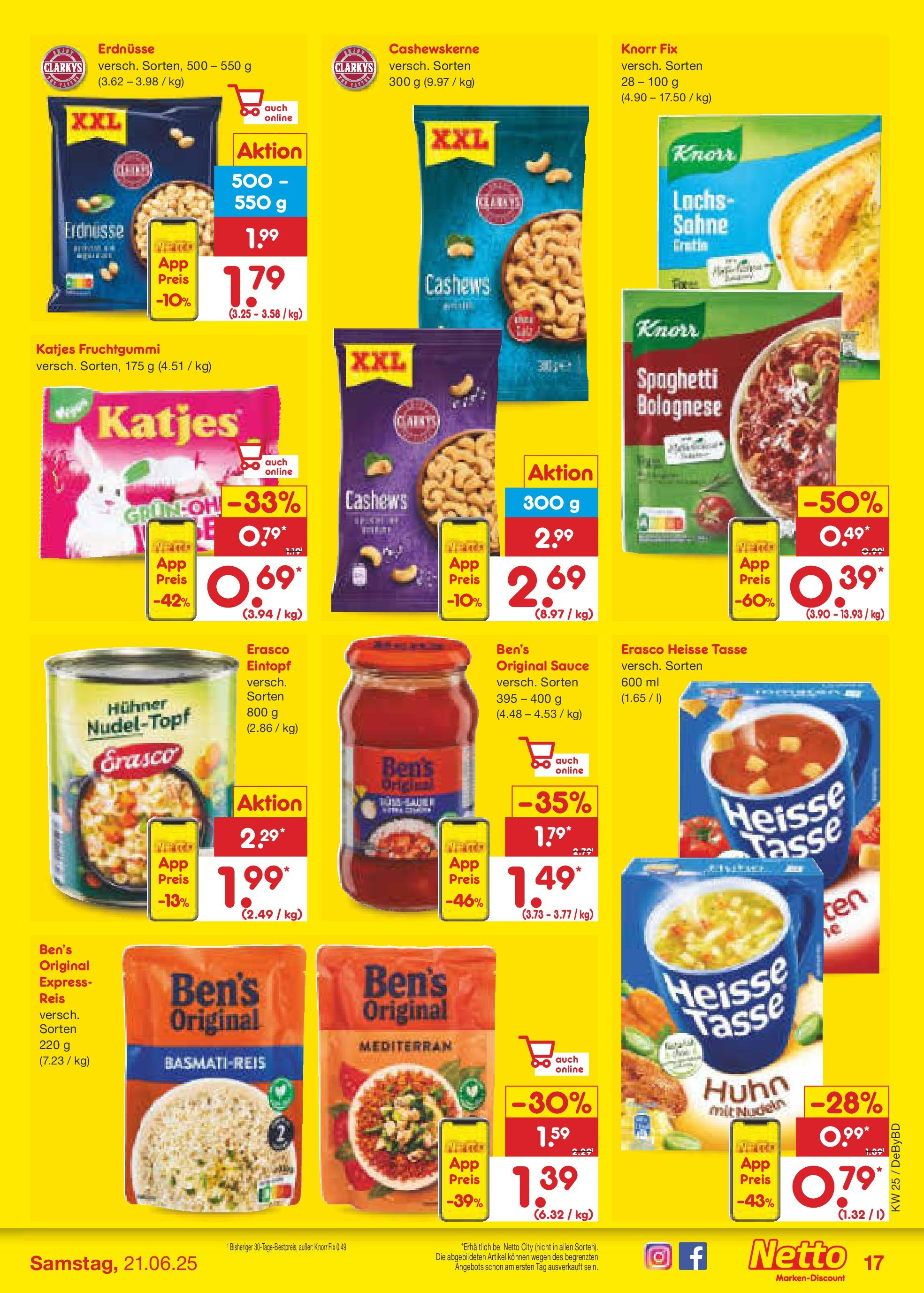 Netto Marken-Discount prospekt Buttenwiesen (ab 15.06.2025) » Angebote | Seite: 23 | Produkte: Erdnüsse, Basmatireis, Katjes, Reis Netto Marken-Discount prospekt Buttenwiesen (ab 15.06.2025) » Angebote | Seite: 23 | Produkte: Erdnüsse, Basmatireis, Katjes, Reis