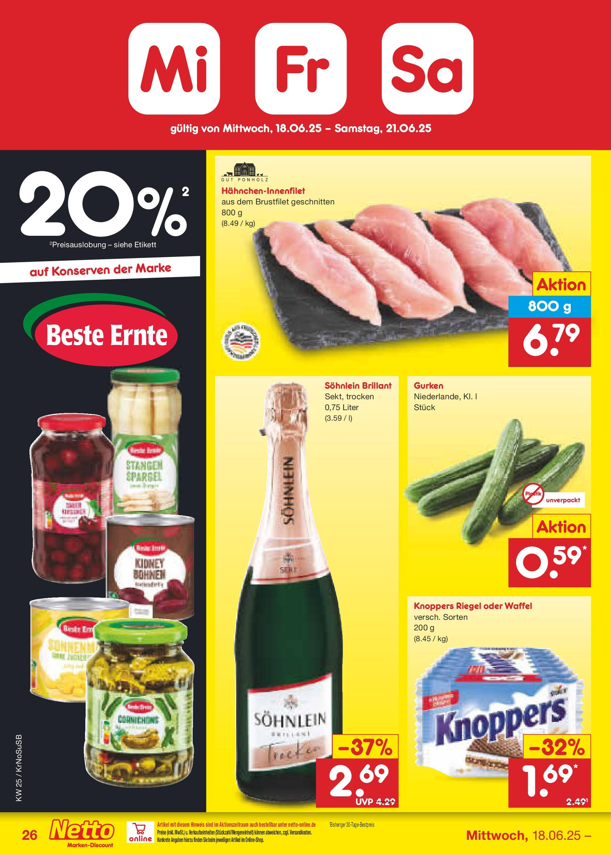 Netto Marken-Discount prospekt Jüchen (ab 15.06.2025) » Angebote | Seite: 38 | Produkte: Spargel, Kirschen, Knoppers, Gurken Netto Marken-Discount prospekt Jüchen (ab 15.06.2025) » Angebote | Seite: 38 | Produkte: Spargel, Kirschen, Knoppers, Gurken