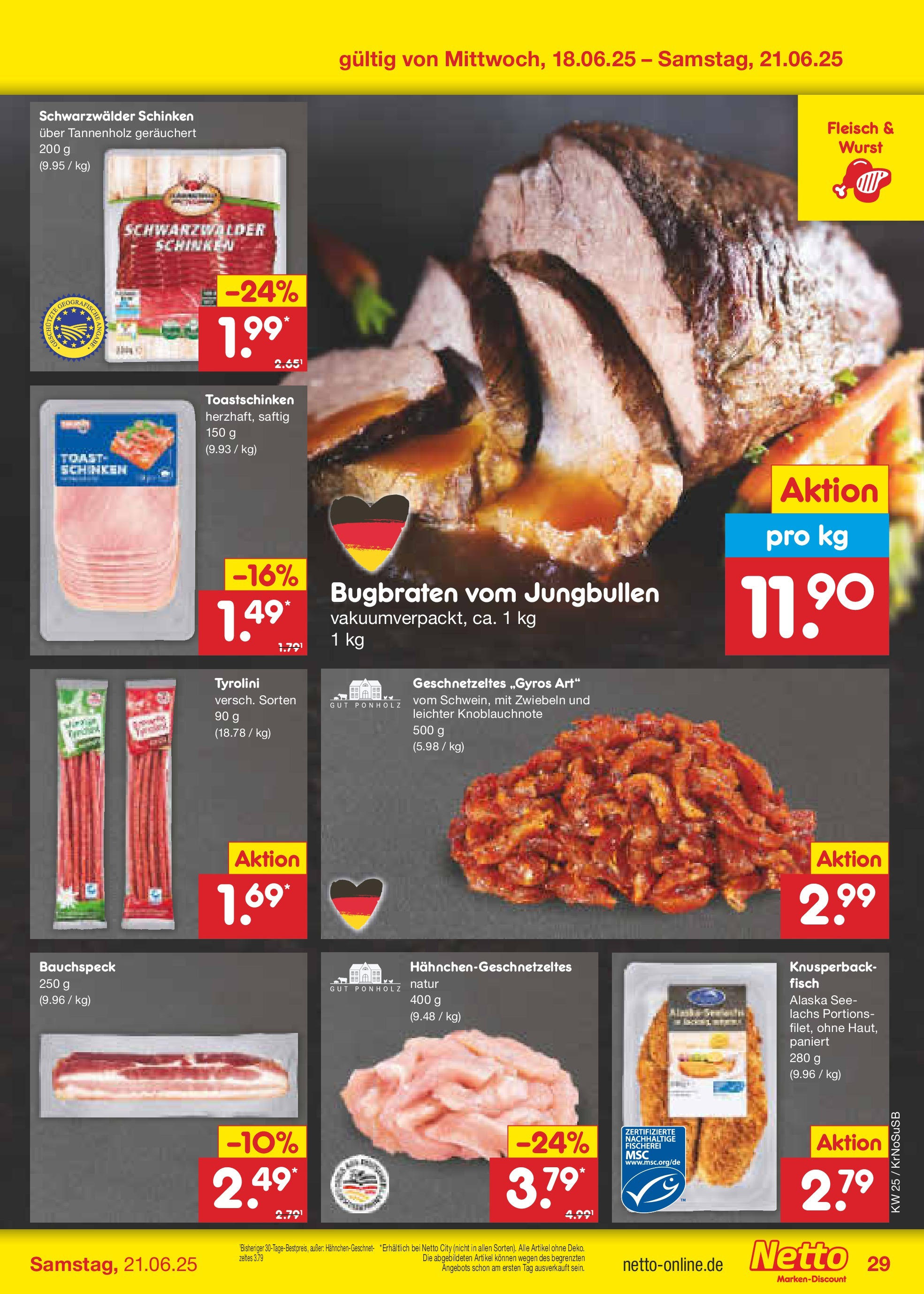 Netto Marken-Discount prospekt Jüchen (ab 15.06.2025) » Angebote | Seite: 41 | Produkte: Fisch, Lachs, Wurst, Fleisch Netto Marken-Discount prospekt Jüchen (ab 15.06.2025) » Angebote | Seite: 41 | Produkte: Fisch, Lachs, Wurst, Fleisch
