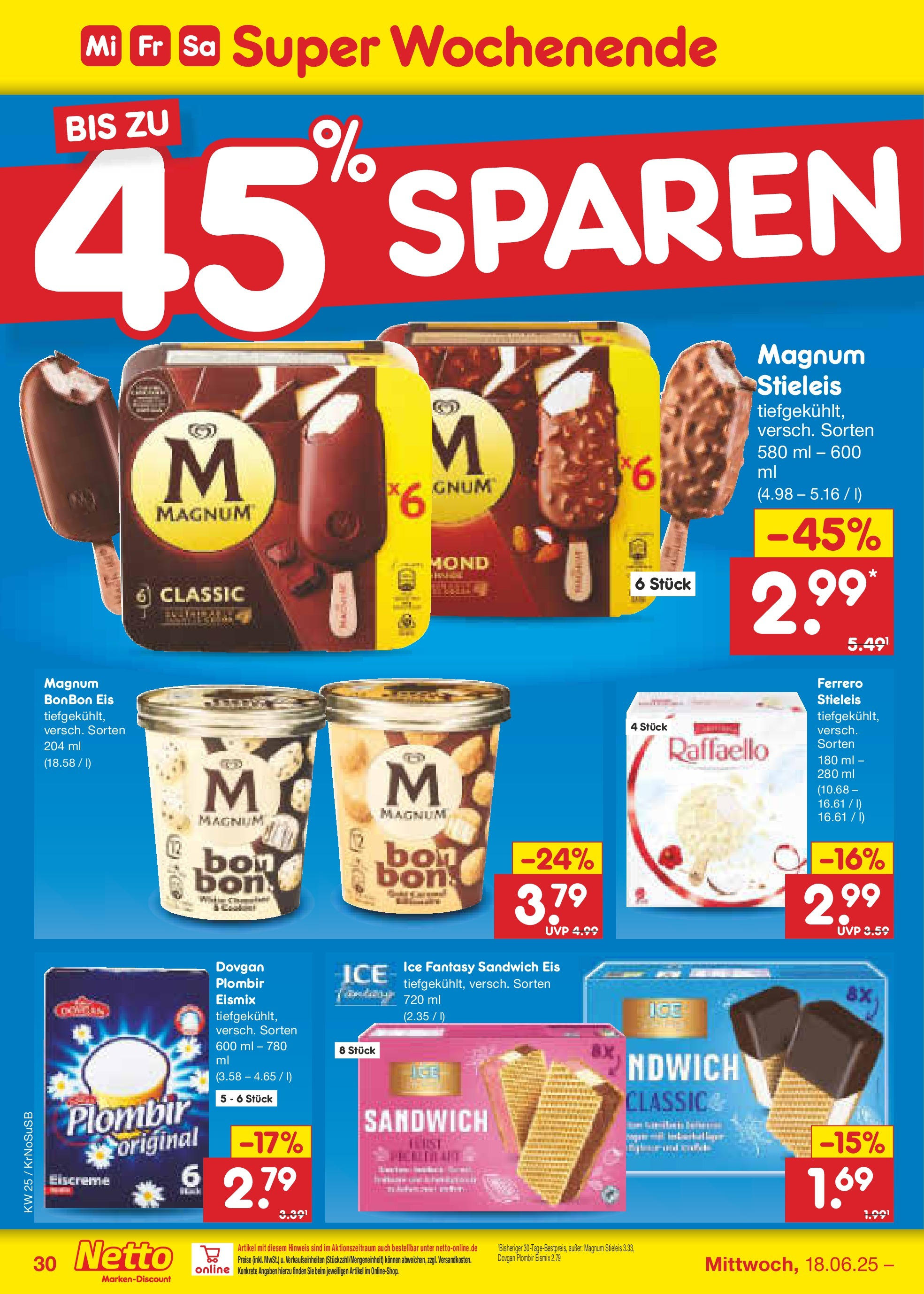 Netto Marken-Discount prospekt Jüchen (ab 15.06.2025) » Angebote | Seite: 42 | Produkte: Raffaello, Eiscreme, Eis Netto Marken-Discount prospekt Jüchen (ab 15.06.2025) » Angebote | Seite: 42 | Produkte: Raffaello, Eiscreme, Eis
