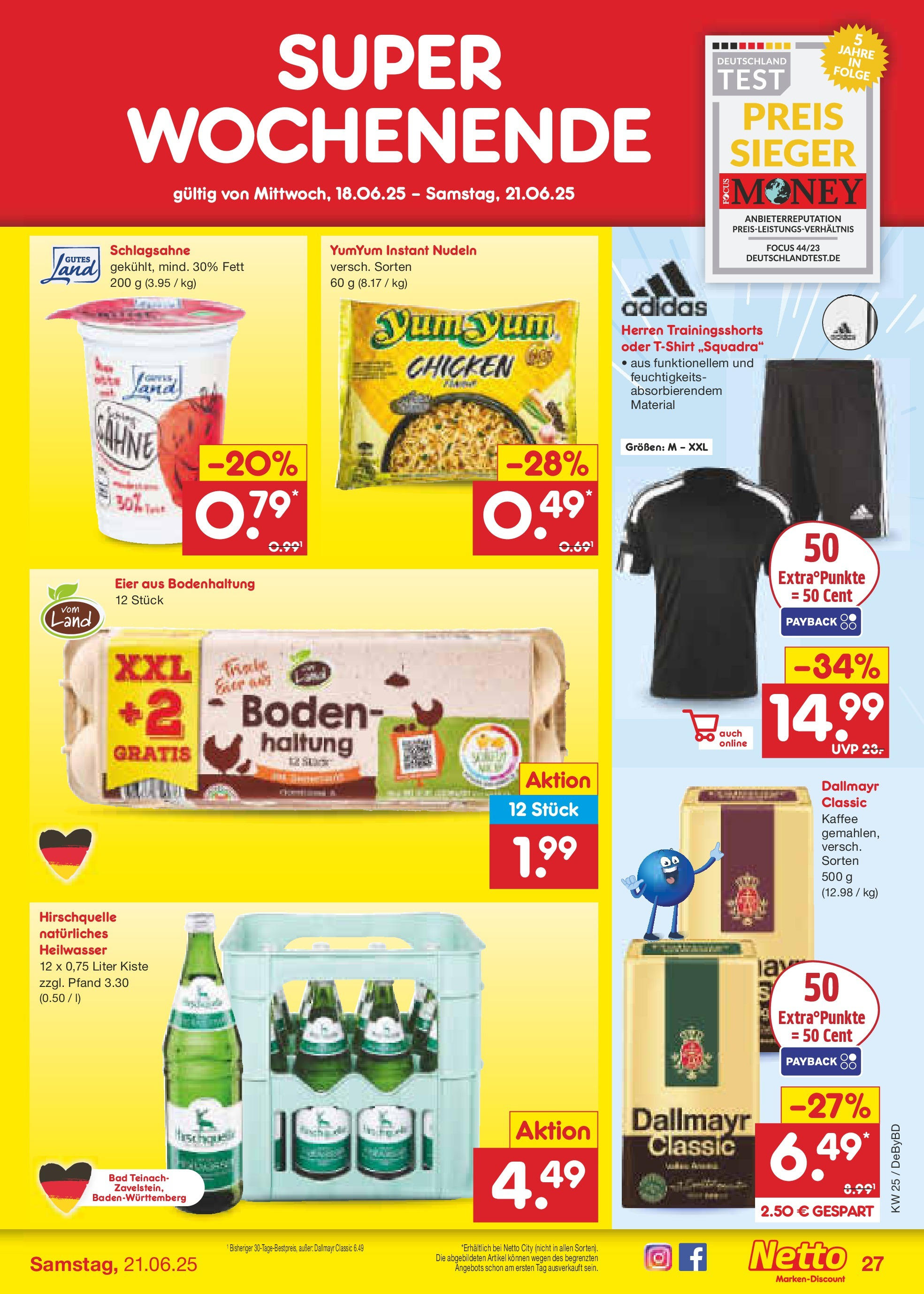 Netto Marken-Discount prospekt Buttenwiesen (ab 15.06.2025) » Angebote | Seite: 39 | Produkte: T-Shirt, Kaffee, Dallmayr, Nudeln Netto Marken-Discount prospekt Buttenwiesen (ab 15.06.2025) » Angebote | Seite: 39 | Produkte: T-Shirt, Kaffee, Dallmayr, Nudeln