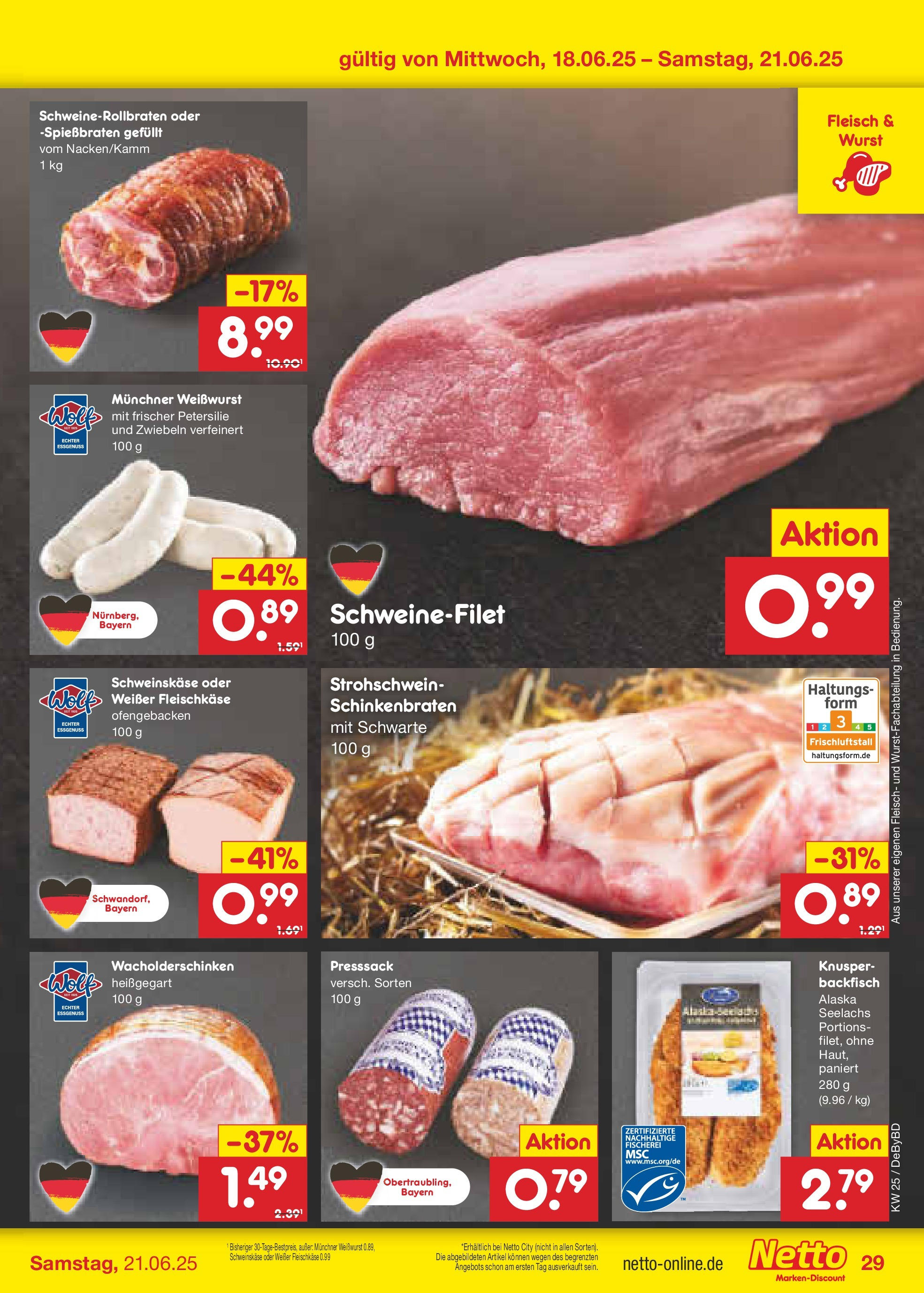 Netto Marken-Discount prospekt Buttenwiesen (ab 15.06.2025) » Angebote | Seite: 41 | Produkte: Weißwurst, Schweinefilet, Petersilie, Fleisch Netto Marken-Discount prospekt Buttenwiesen (ab 15.06.2025) » Angebote | Seite: 41 | Produkte: Weißwurst, Schweinefilet, Petersilie, Fleisch