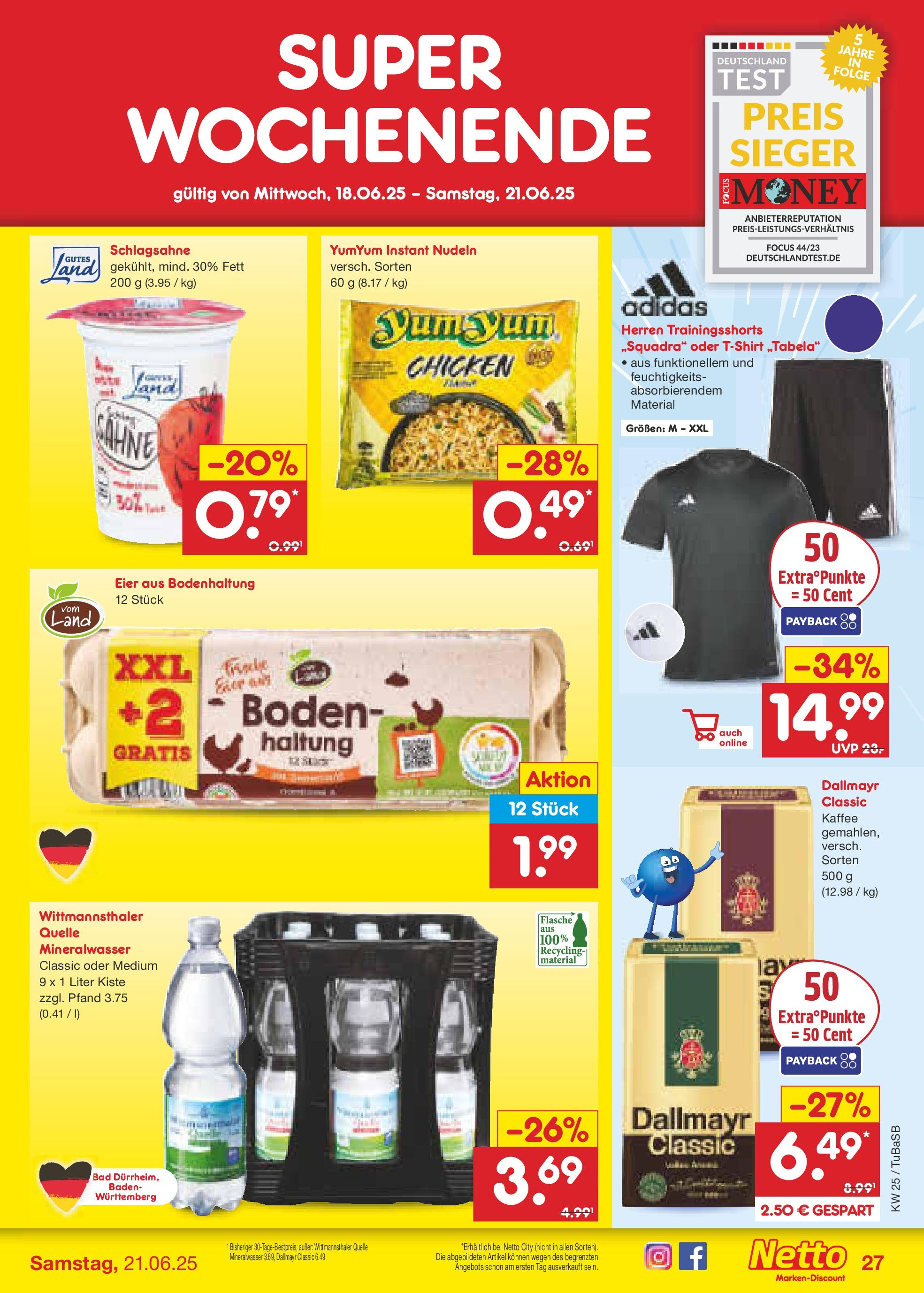 Netto Marken-Discount prospekt Lahr-Langenwinkel (ab 15.06.2025) » Angebote | Seite: 39 | Produkte: T-Shirt, Eier, Dallmayr, Nudeln Netto Marken-Discount prospekt Lahr-Langenwinkel (ab 15.06.2025) » Angebote | Seite: 39 | Produkte: T-Shirt, Eier, Dallmayr, Nudeln