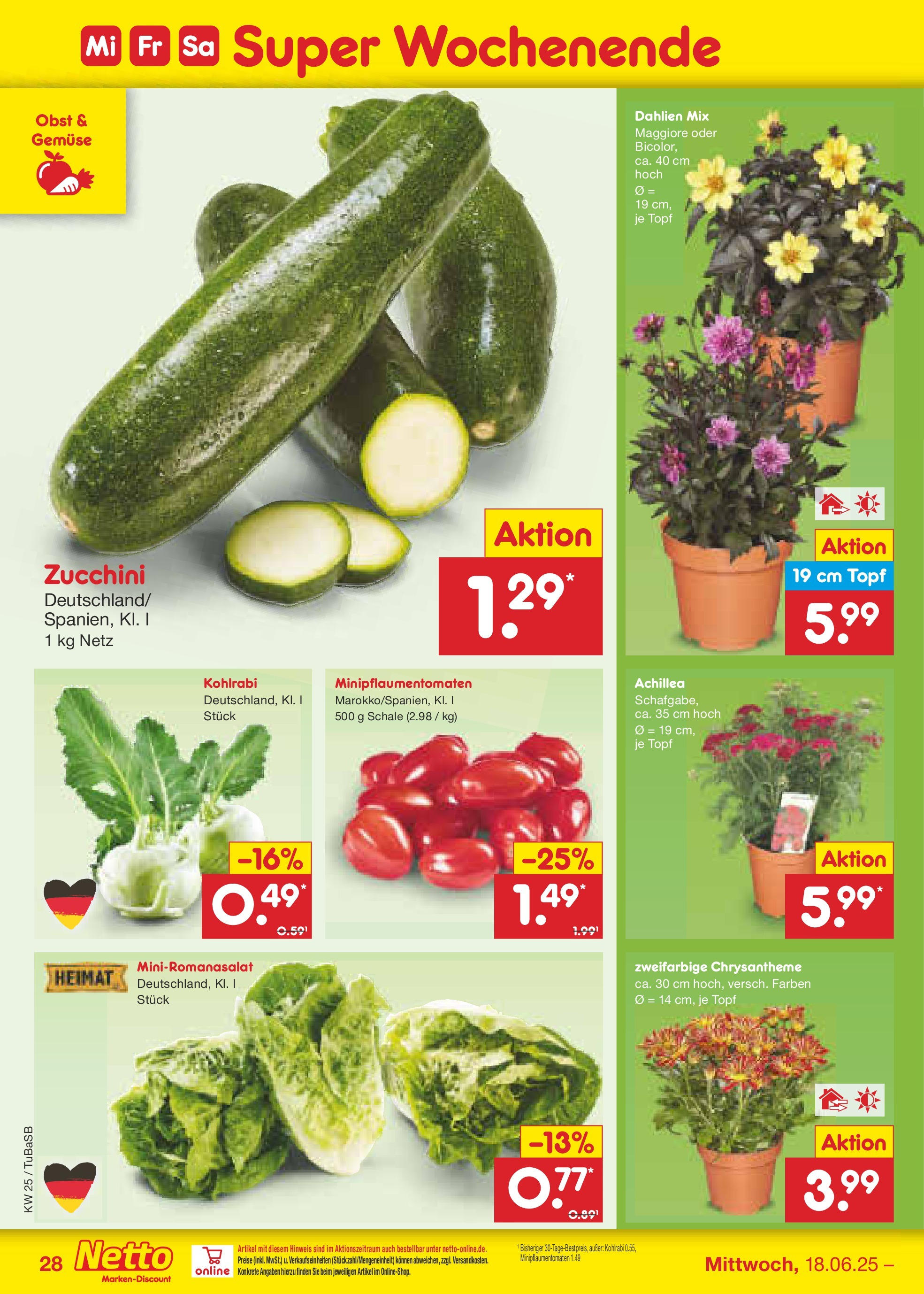 Netto Marken-Discount prospekt Lahr-Langenwinkel (ab 15.06.2025) » Angebote | Seite: 40 | Produkte: Kohlrabi, Gemüse, Obst, Zucchini Netto Marken-Discount prospekt Lahr-Langenwinkel (ab 15.06.2025) » Angebote | Seite: 40 | Produkte: Kohlrabi, Gemüse, Obst, Zucchini