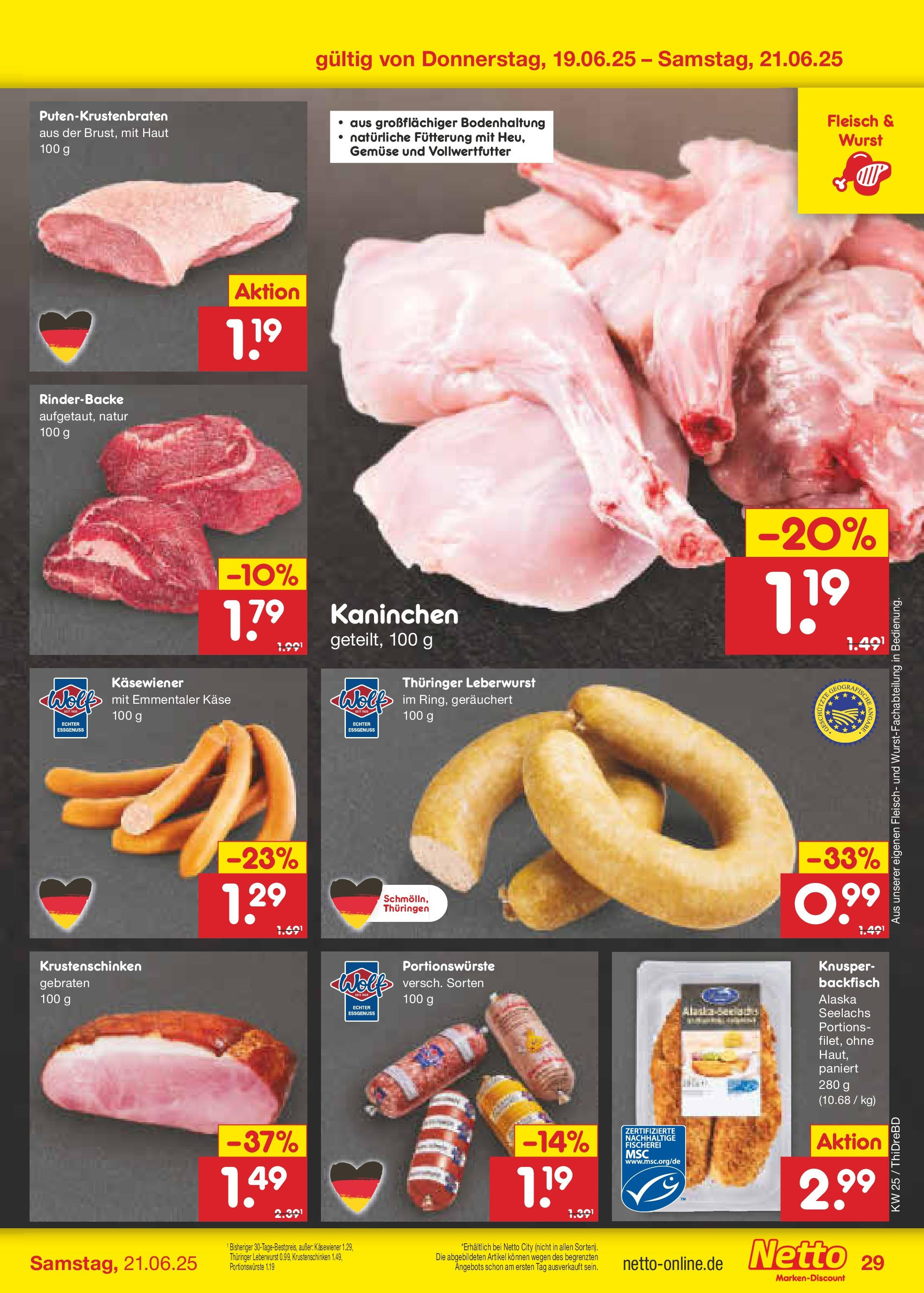 Netto Marken-Discount prospekt Dresden-Seidnitz (ab 15.06.2025) » Angebote | Seite: 41 | Produkte: Käse, Gemüse, Wurst, Fleisch Netto Marken-Discount prospekt Dresden-Seidnitz (ab 15.06.2025) » Angebote | Seite: 41 | Produkte: Käse, Gemüse, Wurst, Fleisch