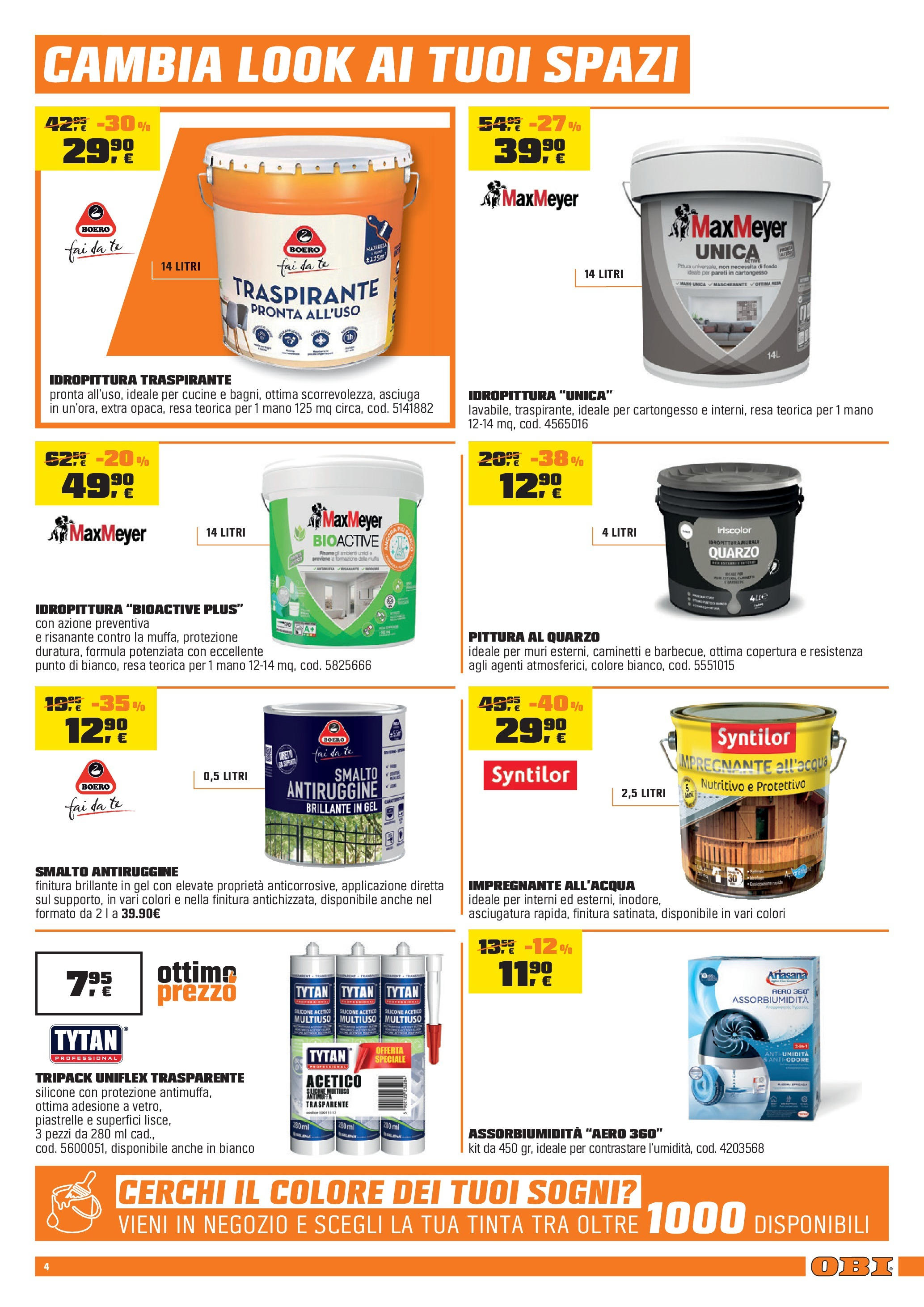 Nuovo Volantino OBI	 dal 12/06/2025 > offerte anteprima 🛍️ | Pagina: 4 | Prodotti: Tè, Impregnante, Pittura, Silicone