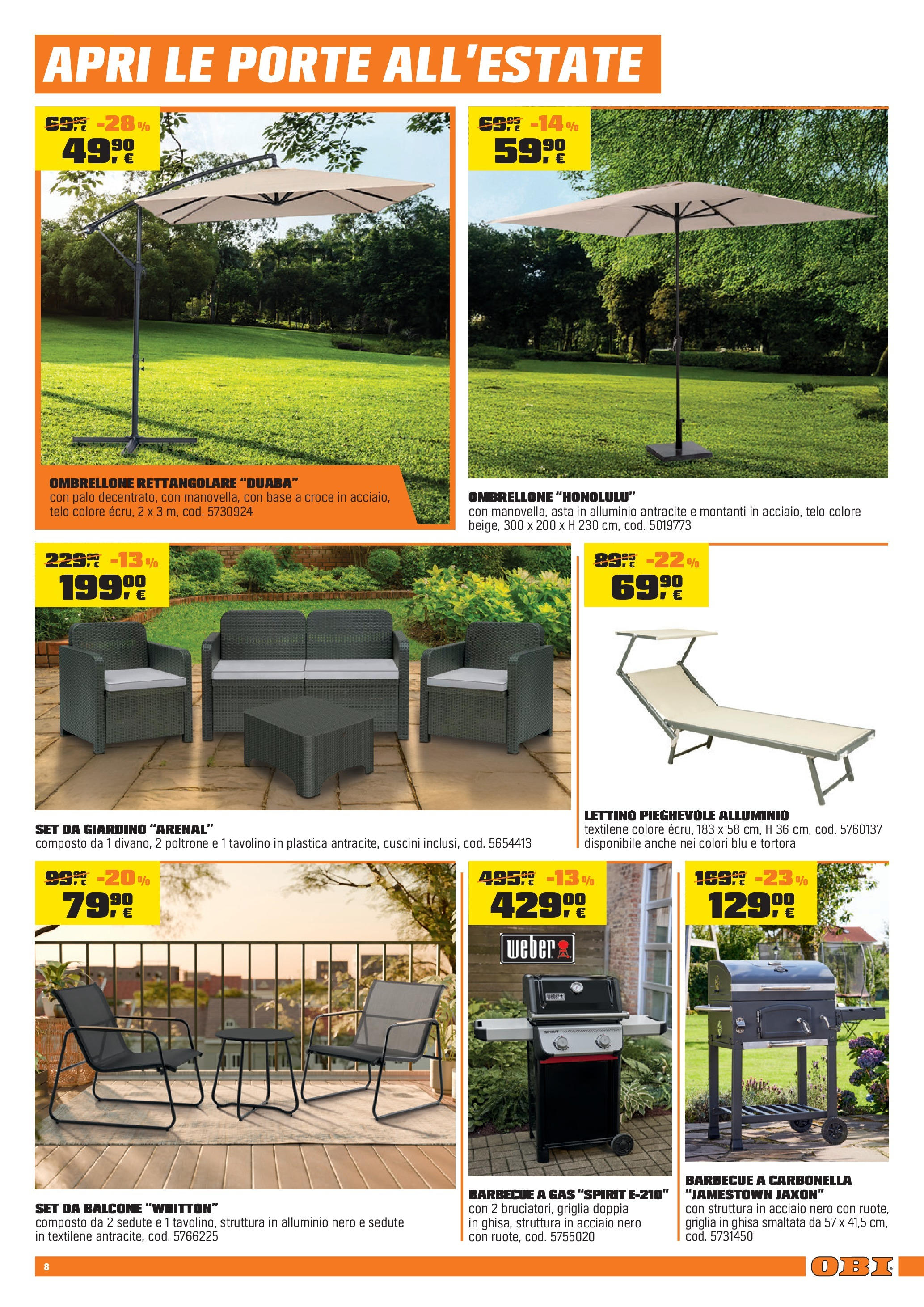 Nuovo Volantino OBI	 dal 12/06/2025 > offerte anteprima 🛍️ | Pagina: 8 | Prodotti: Tavolino, Barbecue, Alluminio, Griglia