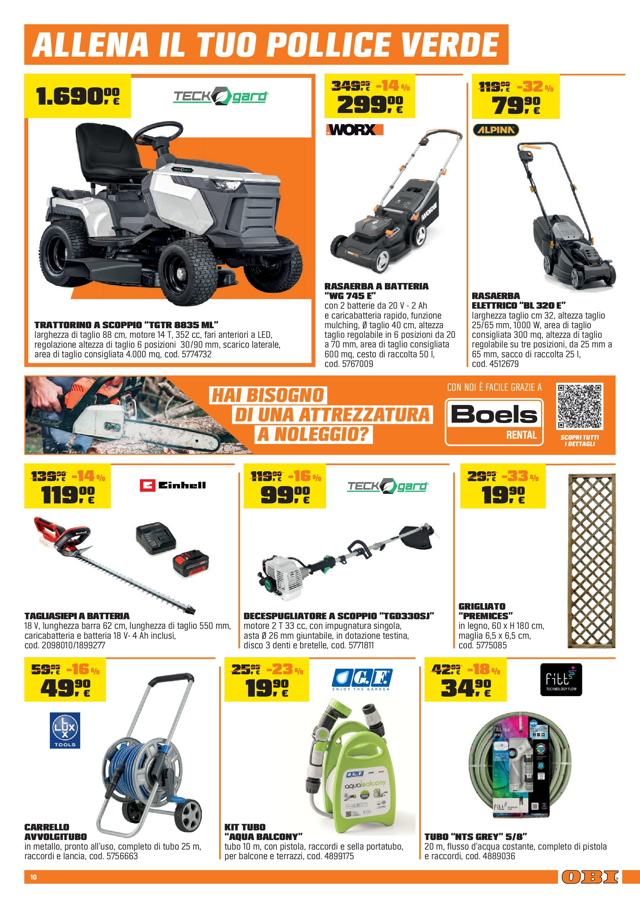 Nuovo Volantino OBI	 dal 12/06/2025 > offerte anteprima 🛍️ | Pagina: 10 | Prodotti: Tubo, Carrello, Tagliasiepi, Batteria