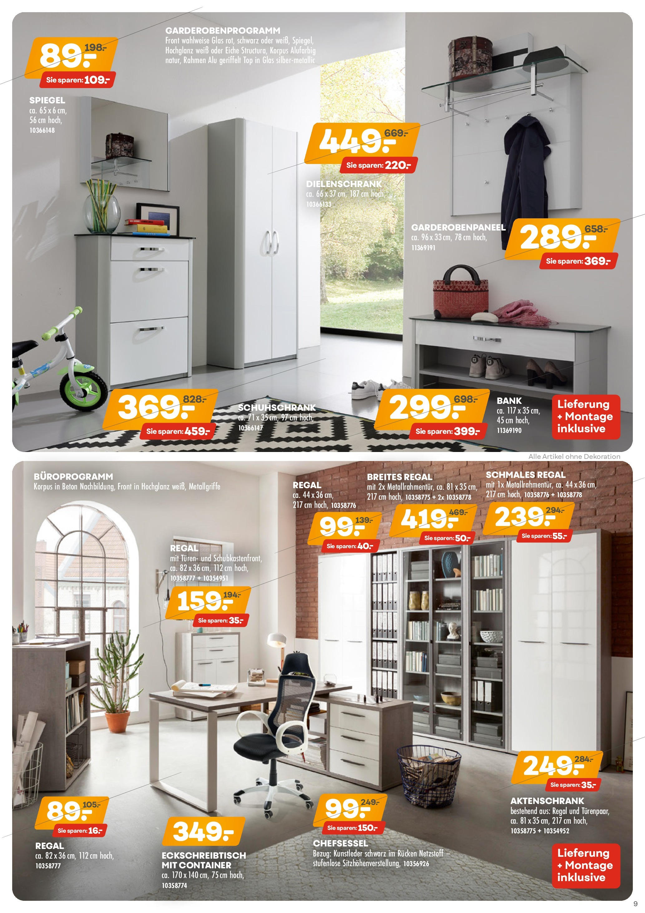 Möbel Kraft - Wohntrends Sommer (ab 03.06.2025) zum Blättern | Seite: 9 | Produkte: Top, Regal, Spiegel, Chefsessel