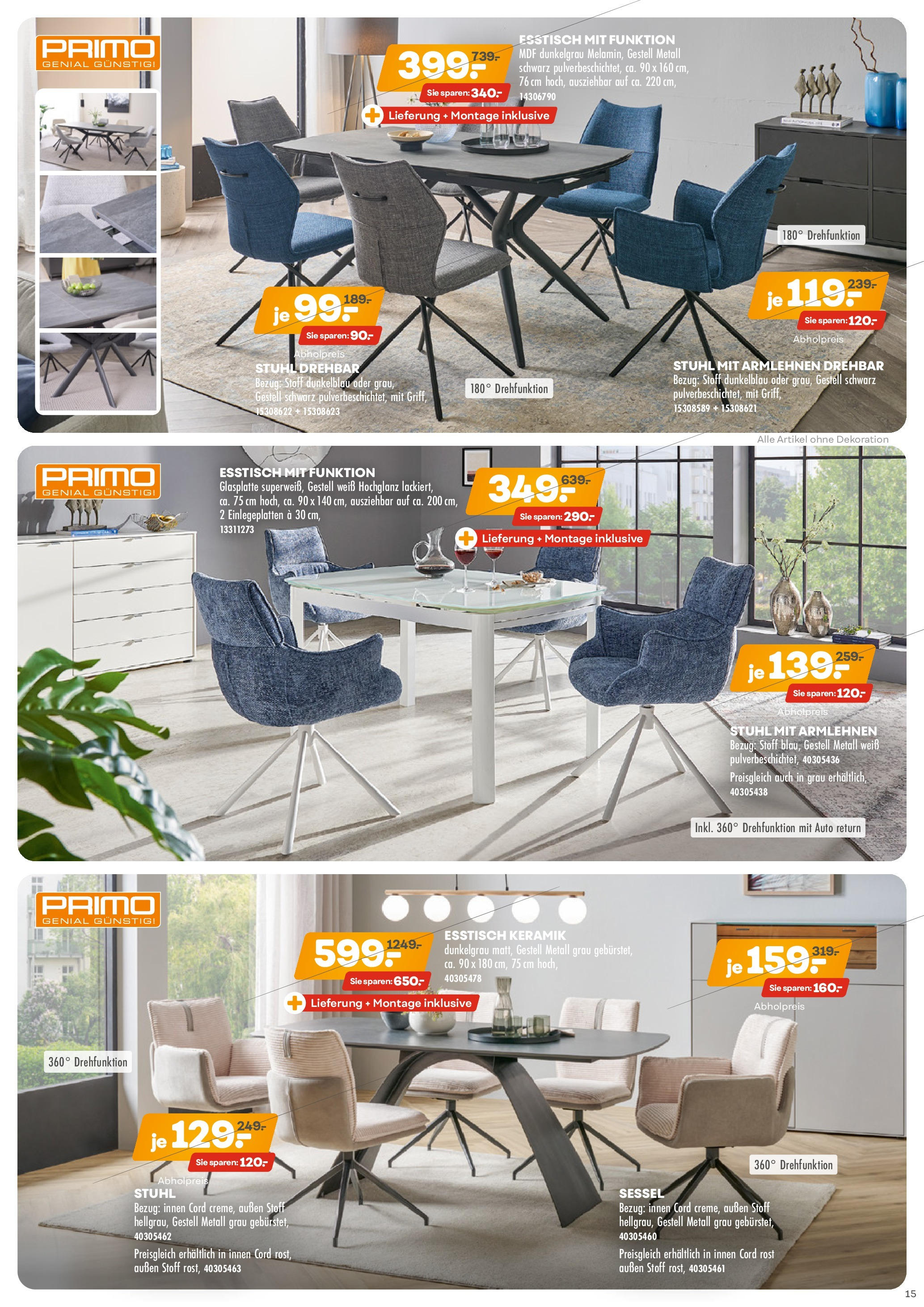 Möbel Kraft - Wohntrends Sommer (ab 03.06.2025) zum Blättern | Seite: 15 | Produkte: Esstisch, Sessel, Stuhl