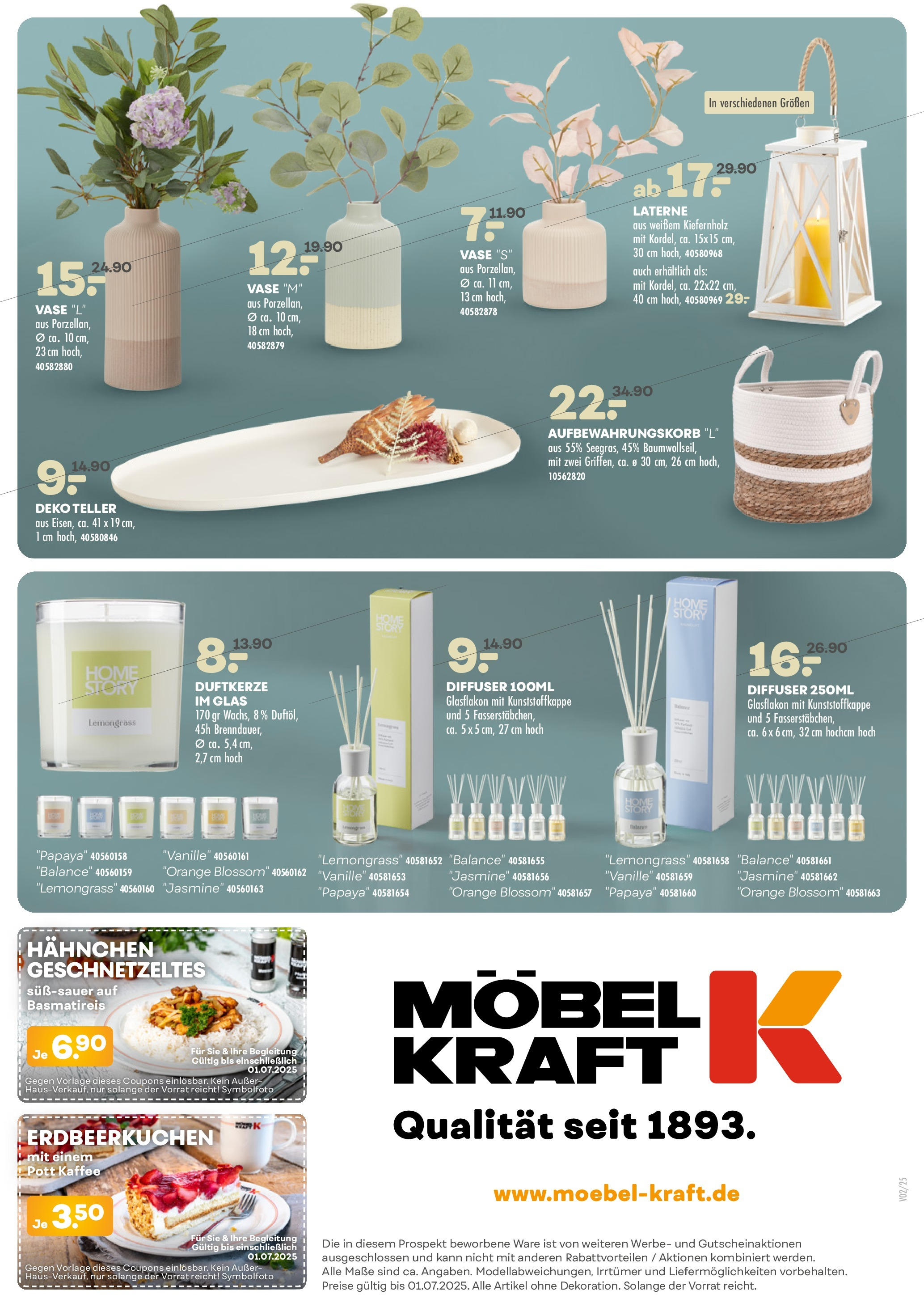Möbel Kraft - Wohntrends Sommer (ab 03.06.2025) zum Blättern | Seite: 20 | Produkte: Hahnchen, Basmatireis, Kaffee, Vase