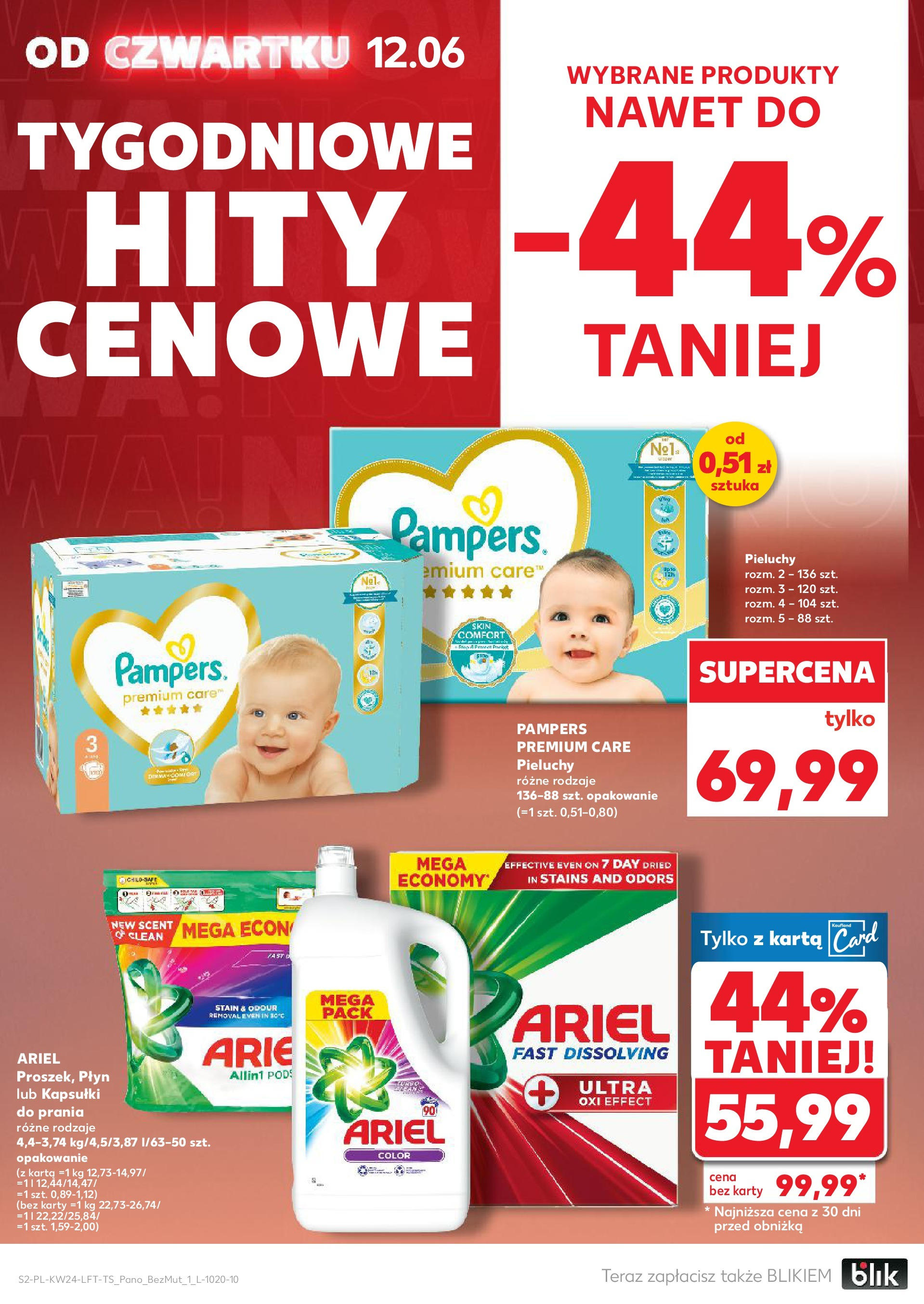 Kaufland gazetka od 12.06.2025 - od jutra PDF | Strona: 2 | Produkty: Karta, Pampers, Ariel, Kapsułki do prania