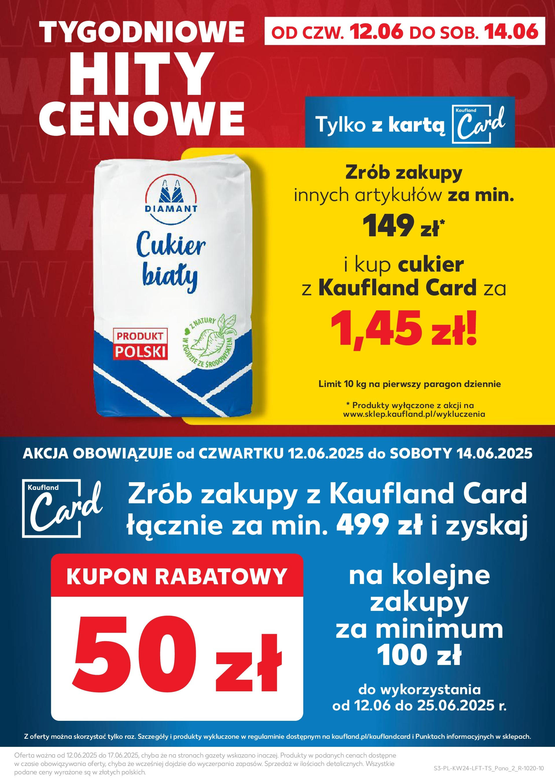 Kaufland gazetka od 12.06.2025 - od jutra PDF | Strona: 3 | Produkty: Karta, Cukier biały, Cukier