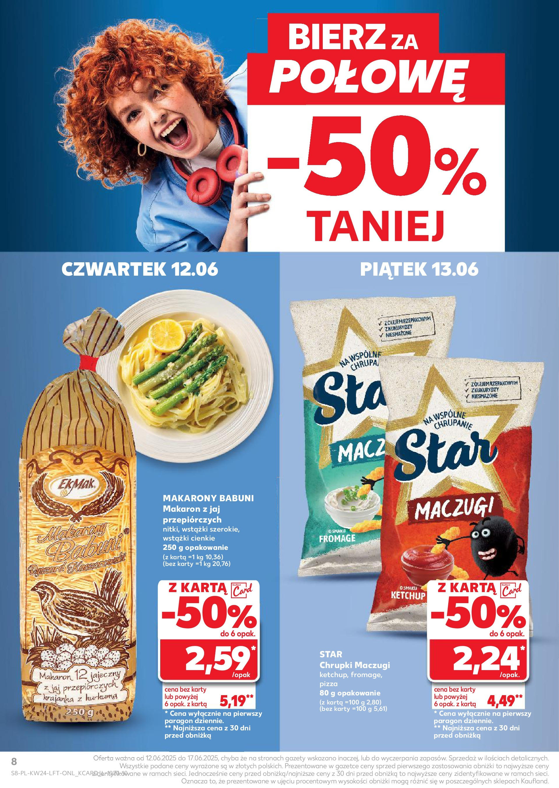 Kaufland gazetka od 12.06.2025 - od jutra PDF | Strona: 8 | Produkty: Kurkuma, Ketchup, Chrupki, Makaron