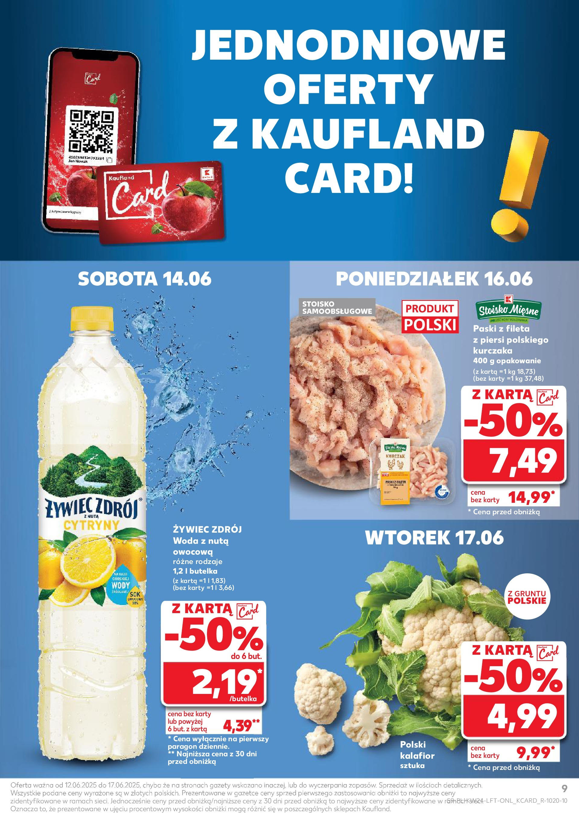 Kaufland gazetka od 12.06.2025 - od jutra PDF | Strona: 9 | Produkty: Karta, Kalafior, Piersi, Cytryny