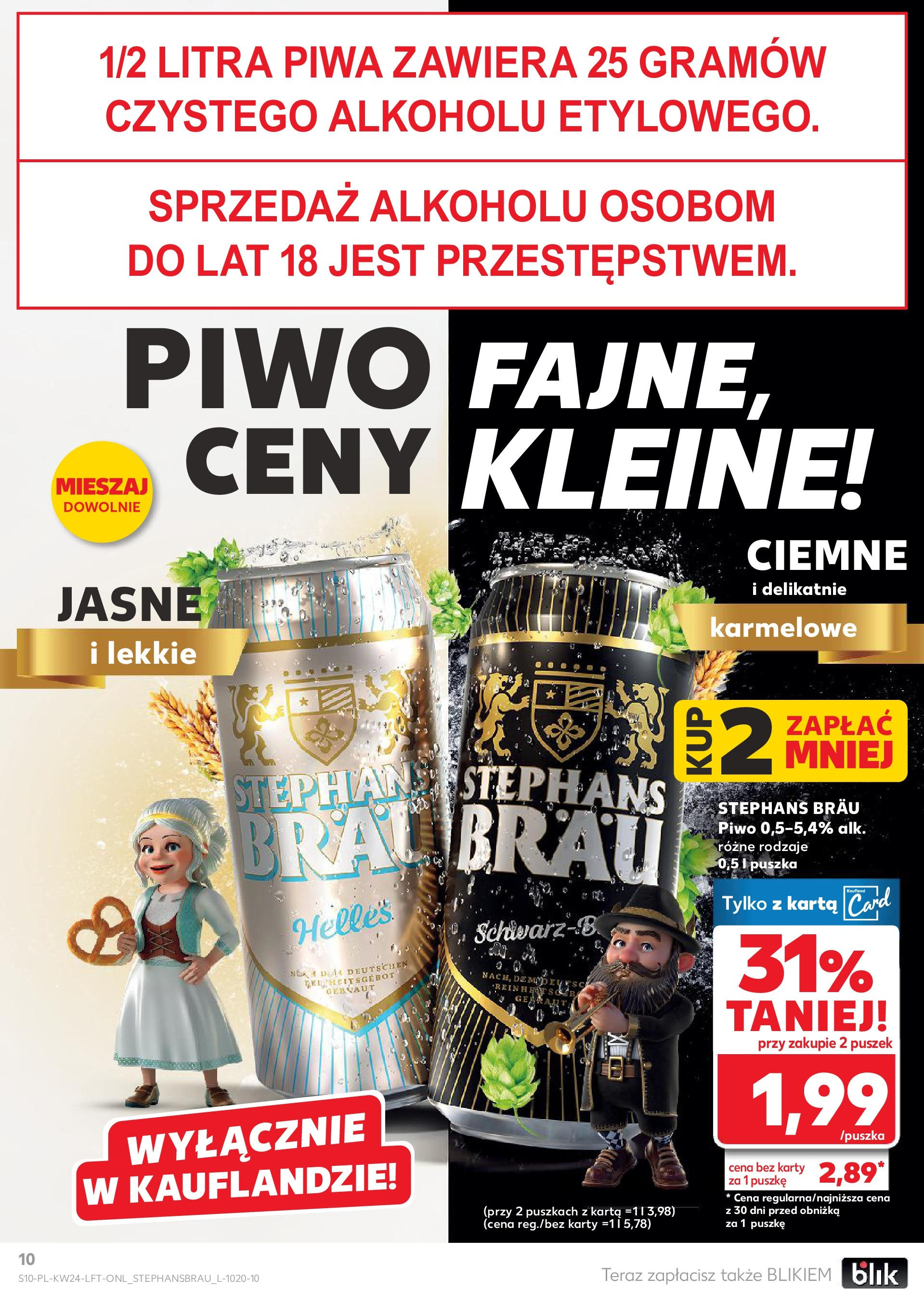 Kaufland gazetka od 12.06.2025 - od jutra PDF | Strona: 10 | Produkty: Karta, Piwo
