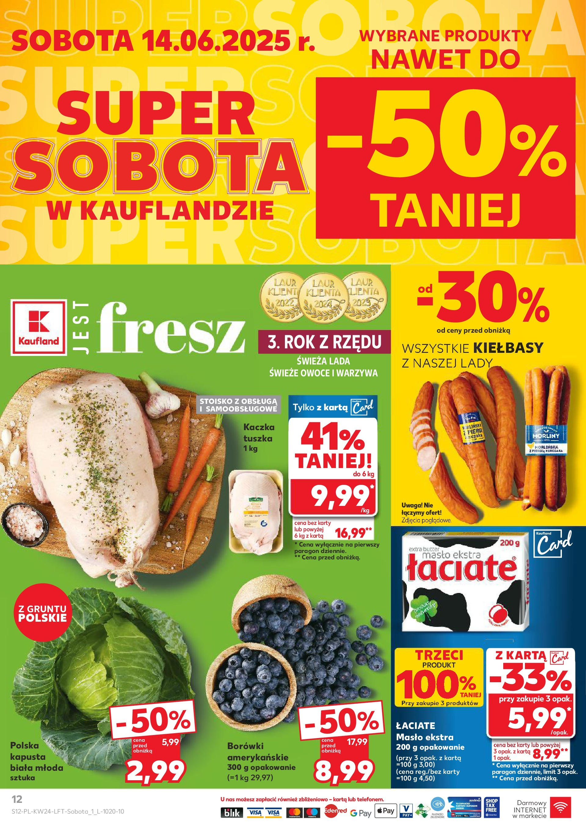 Kaufland gazetka od 12.06.2025 - od jutra PDF | Strona: 12 | Produkty: Masło, Kapusta biała, Warzywa, Owoce