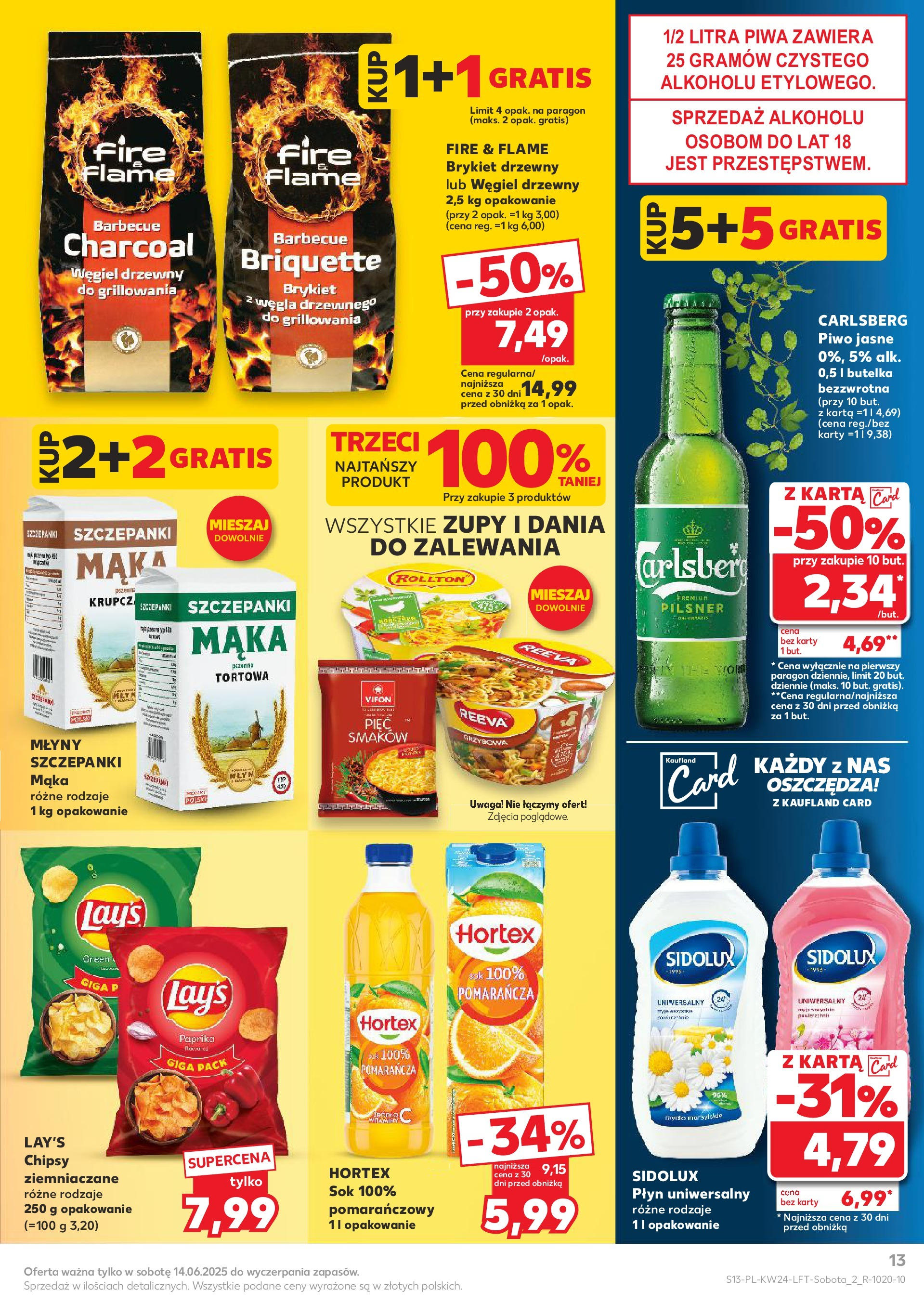 Kaufland gazetka od 12.06.2025 - od jutra PDF | Strona: 13 | Produkty: Karta, Cleaner, Sok, Piwo