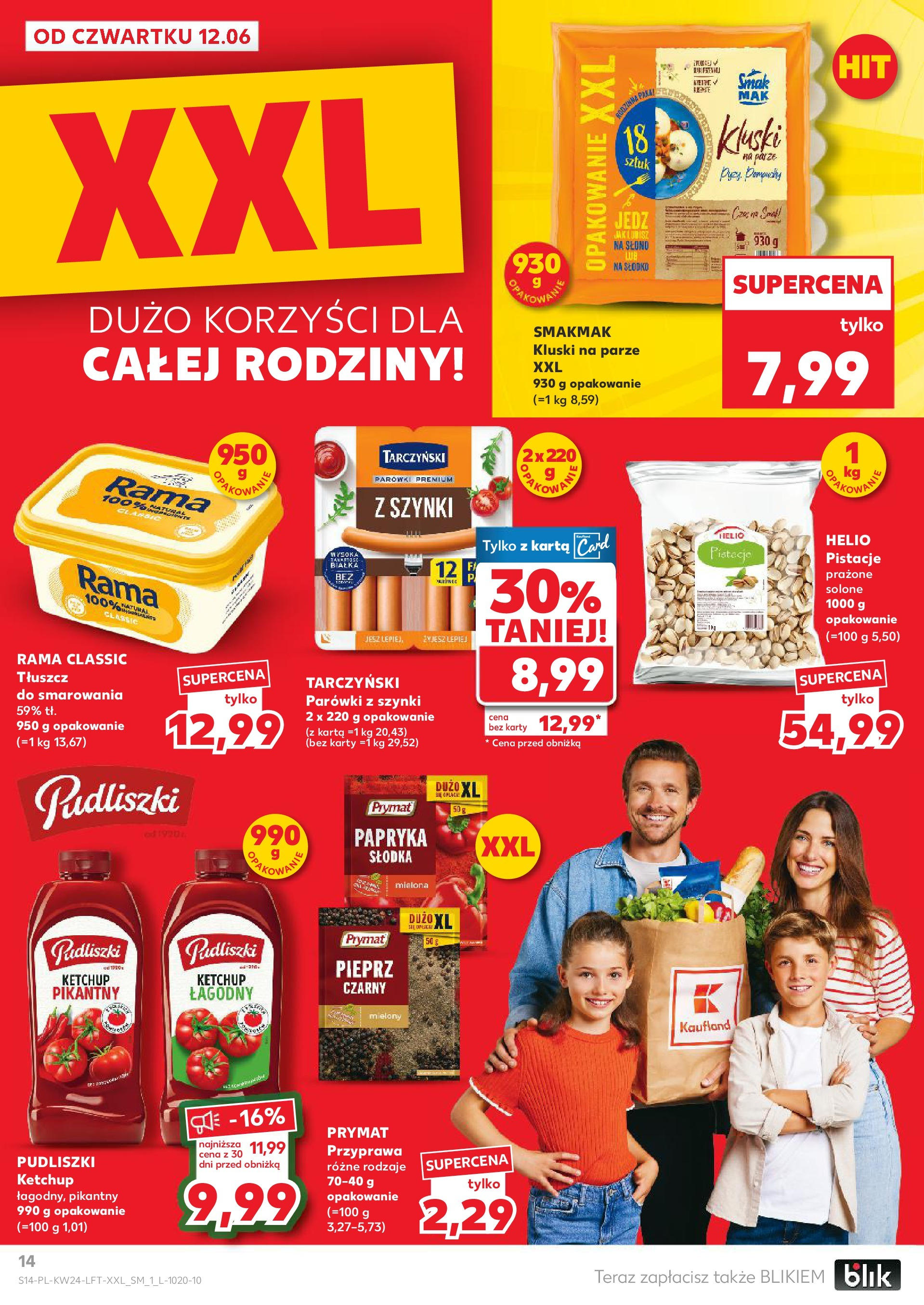 Kaufland gazetka od 12.06.2025 - od jutra PDF | Strona: 14 | Produkty: Karta, Ketchup, Parówki z szynki, Parówki