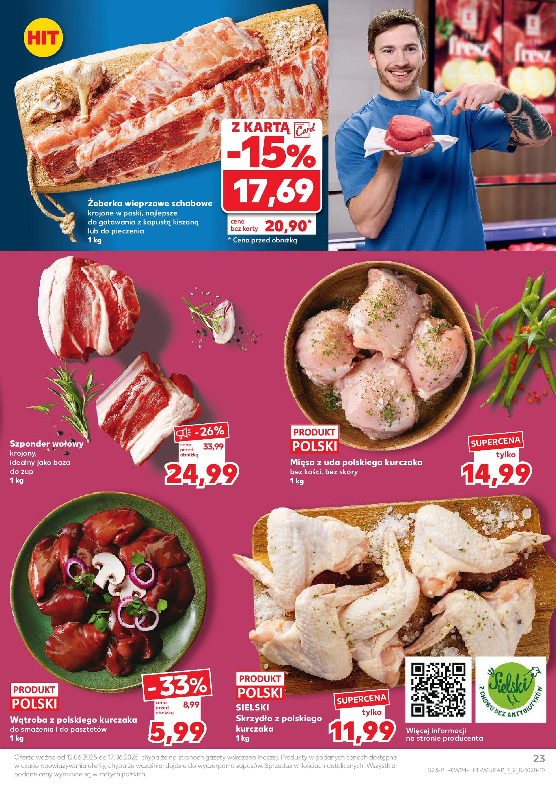 Kaufland gazetka od 12.06.2025 - od jutra PDF | Strona: 23 | Produkty: Kapusta, Karta, Kapusta kiszona, Mięso