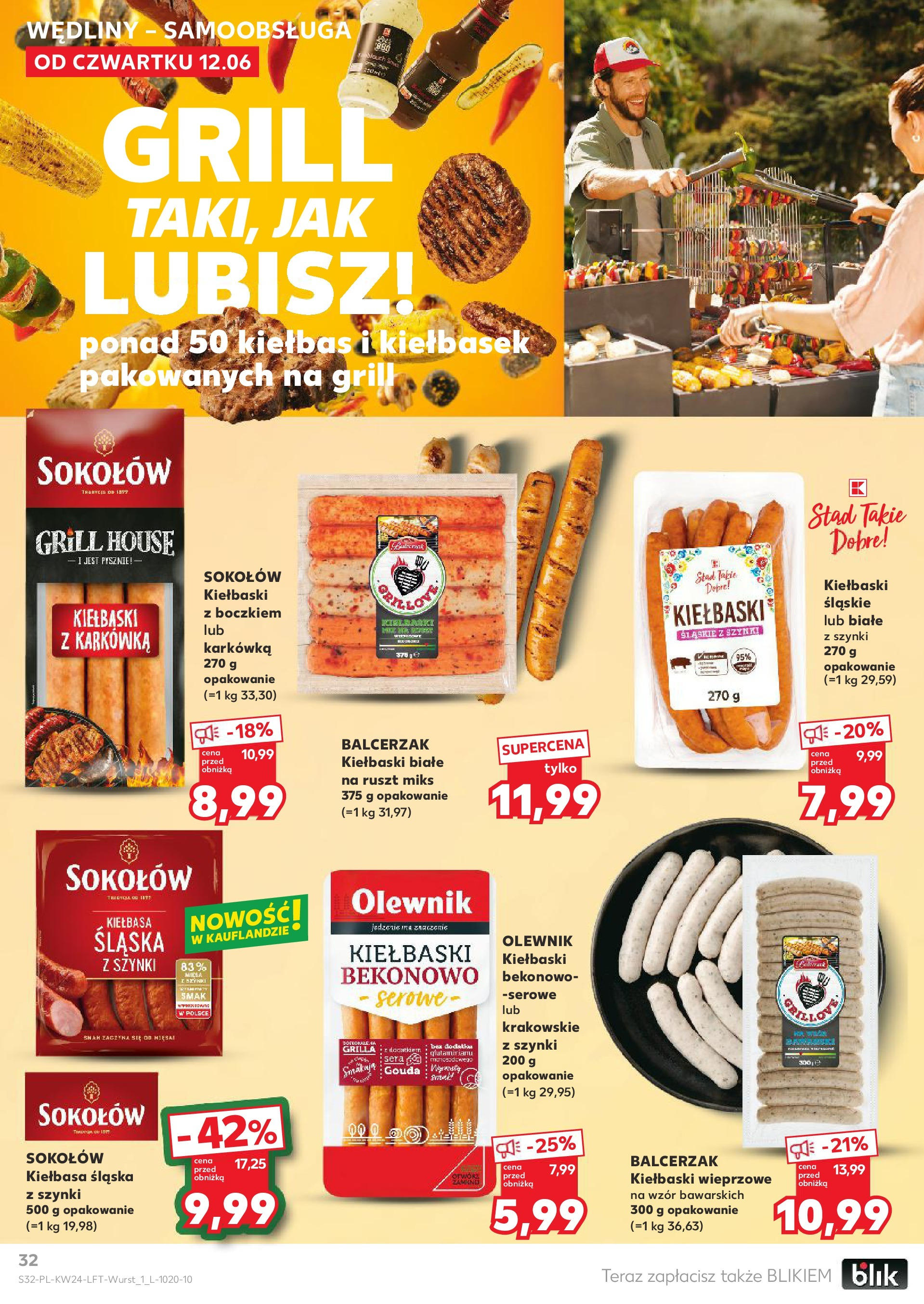 Kaufland gazetka od 12.06.2025 - od jutra PDF | Strona: 32 | Produkty: Karkówka, Grill, Ruszt, Wędliny