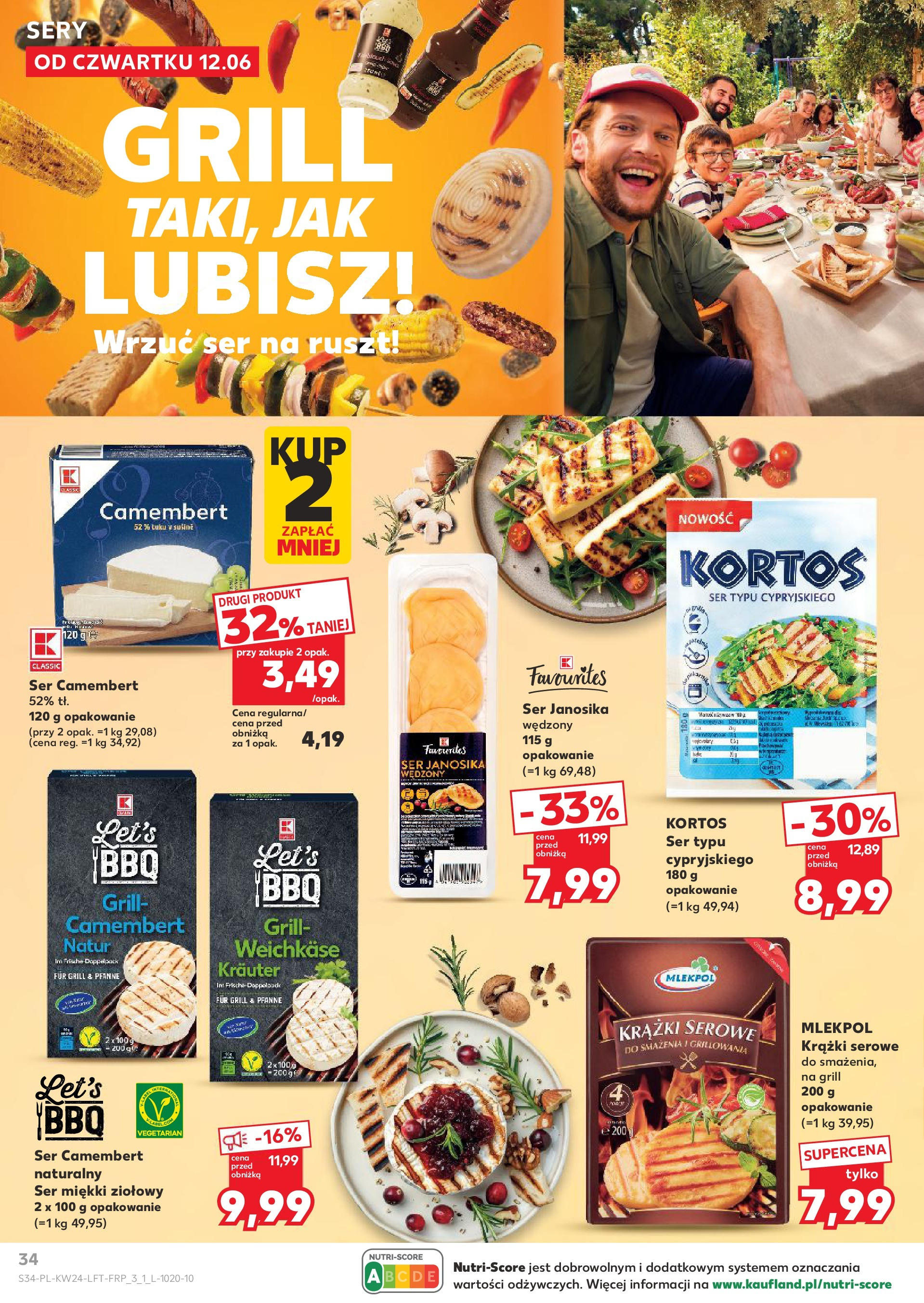 Kaufland gazetka od 12.06.2025 - od jutra PDF | Strona: 34 | Produkty: Grill, Ruszt, Camembert, Ser