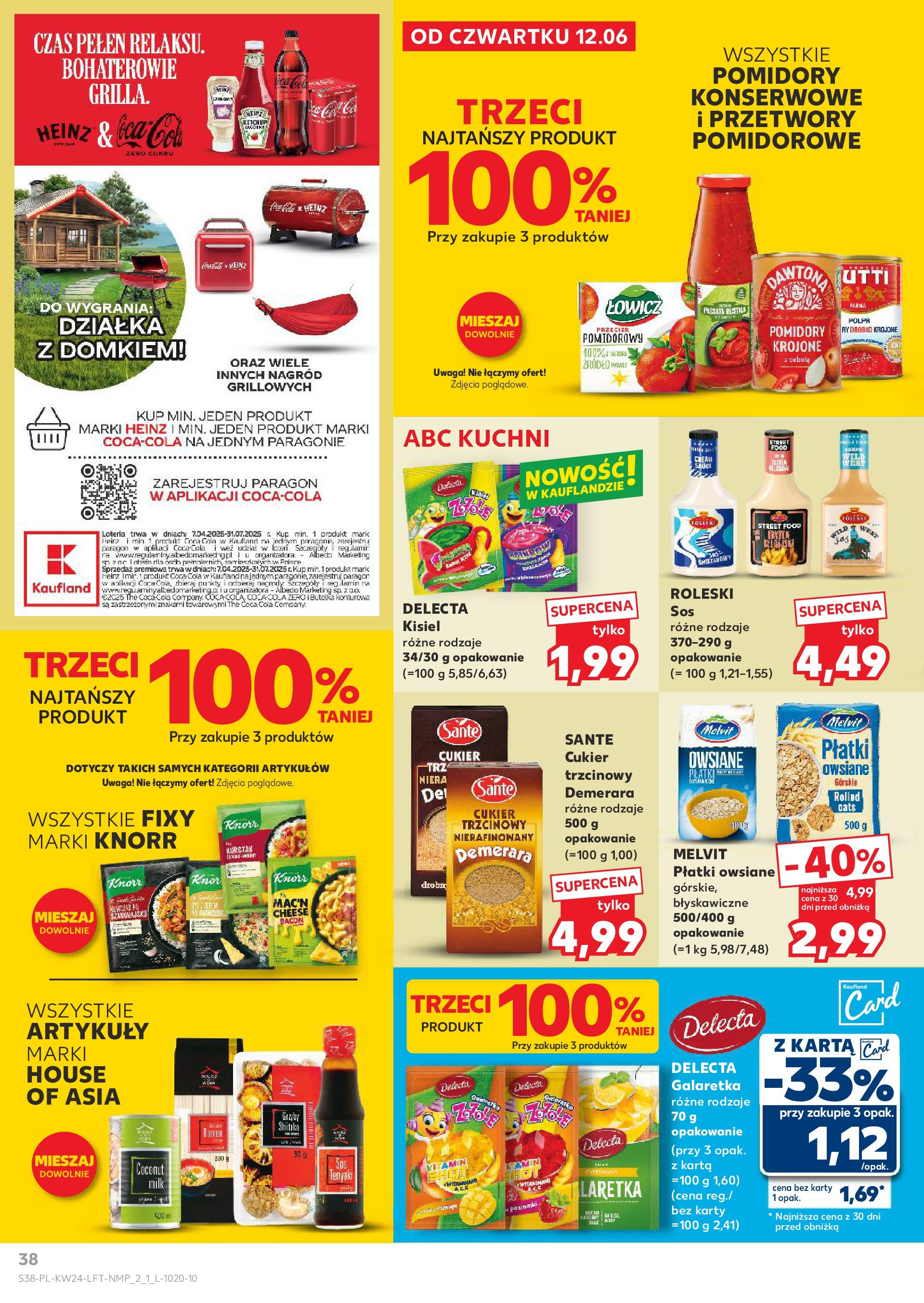Kaufland gazetka od 12.06.2025 - od jutra PDF | Strona: 38 | Produkty: Karta, Ketchup, Coca cola, Płatki