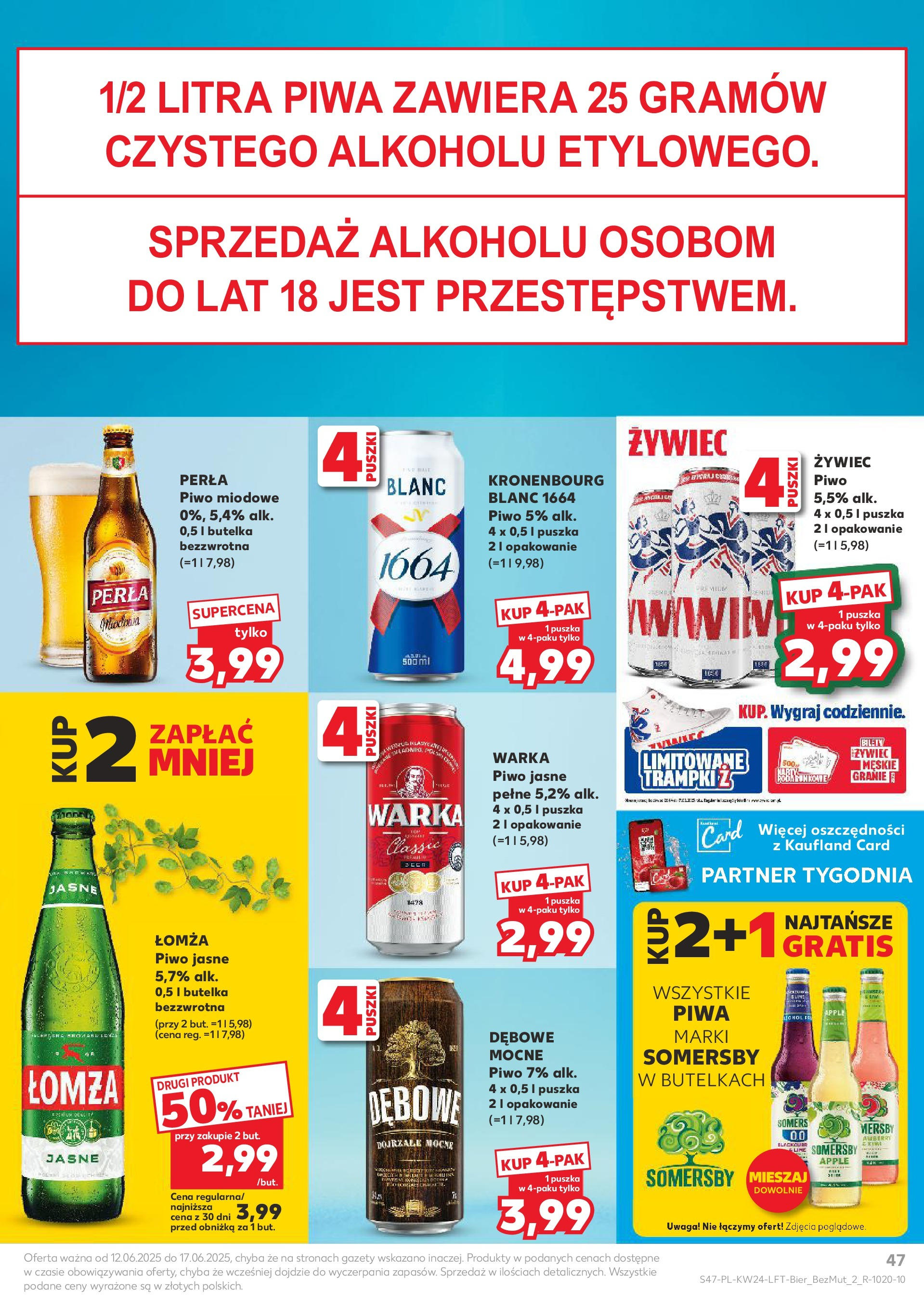 Kaufland gazetka od 12.06.2025 - od jutra PDF | Strona: 47 | Produkty: Trampki, Warka, Piwo, Somersby