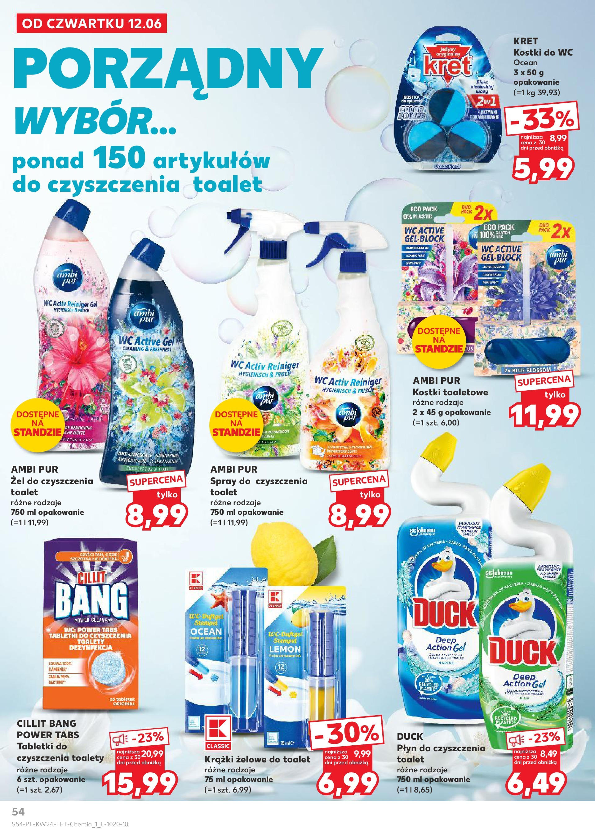 Kaufland gazetka od 12.06.2025 - od jutra PDF | Strona: 54 | Produkty: Kostki do wc, Cleaner, Kostki toaletowe