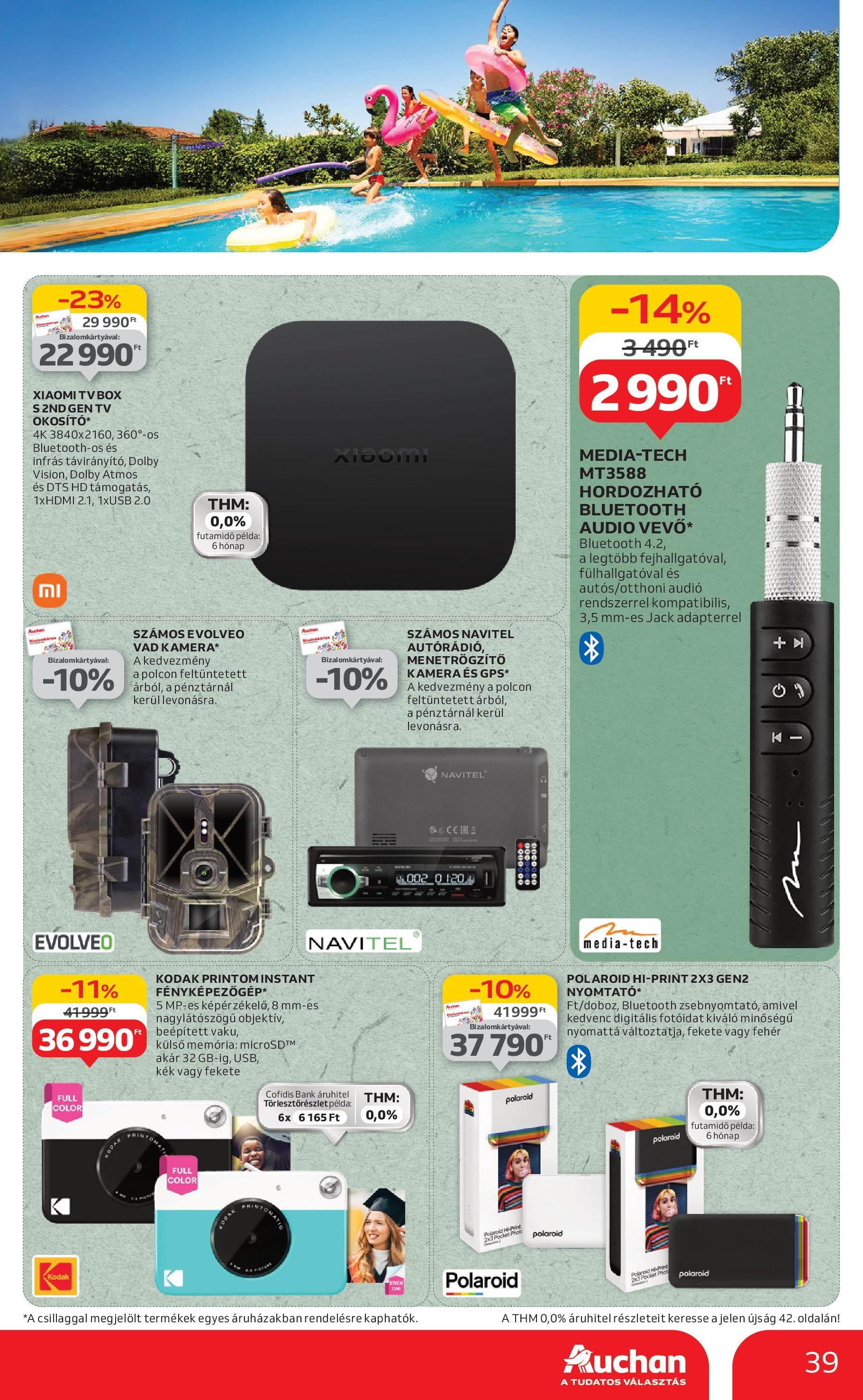 Auchan Akciós újság - 2025.06.12. -tól/töl > akció, lapozható szórólap 🛍️ | Oldal: 39 | Termékek: Nyomtató, Audio, Kamera, Xiaomi