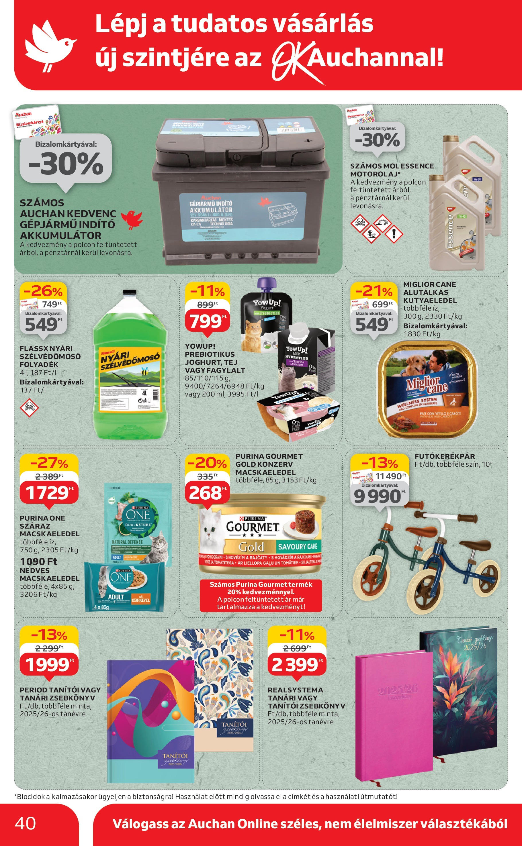 Auchan Akciós újság - 2025.06.12. -tól/töl > akció, lapozható szórólap 🛍️ | Oldal: 40 | Termékek: Fagylalt, Macskaeledel, Kutyaeledel, Purina one