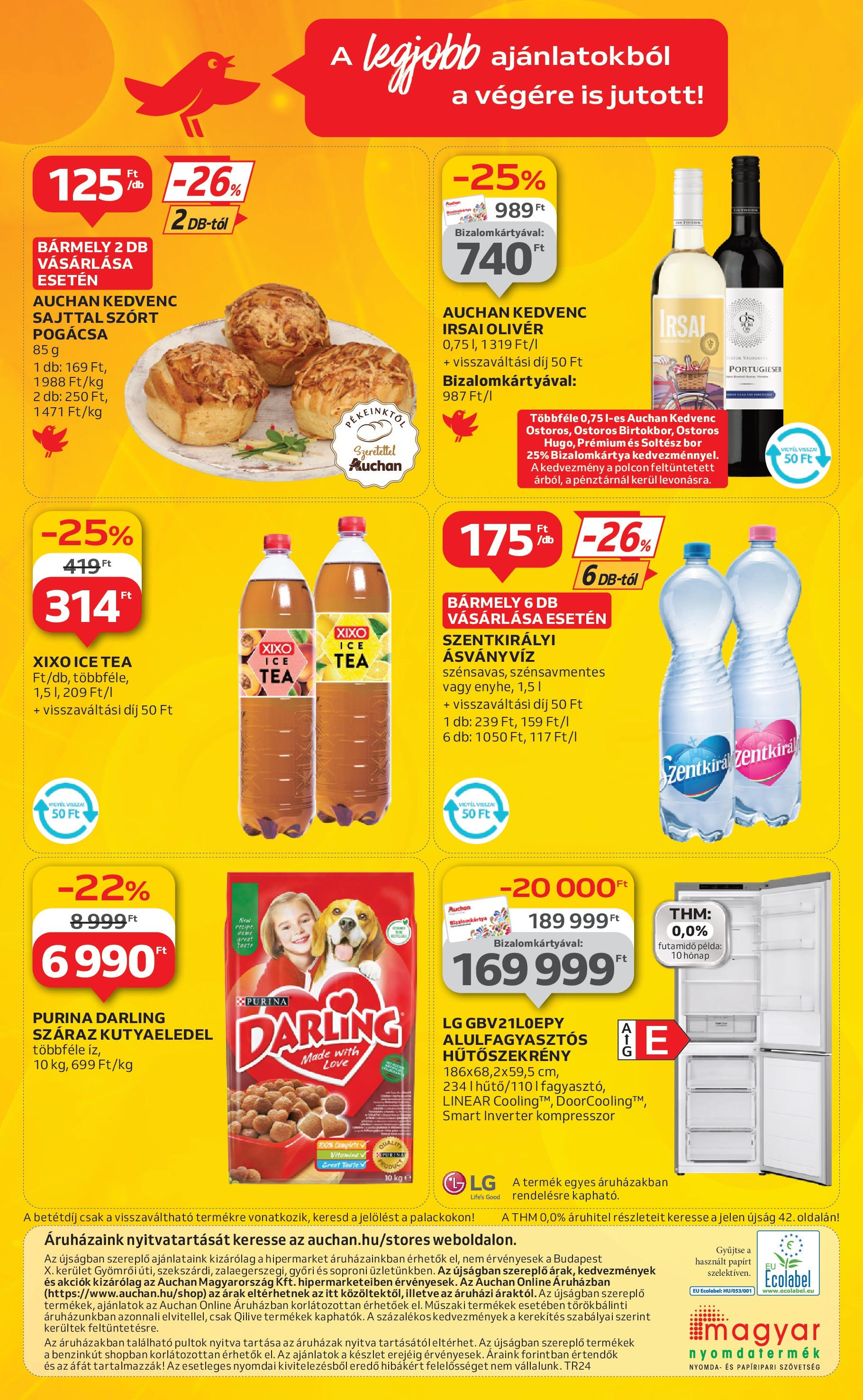 Auchan Akciós újság - 2025.06.12. -tól/töl > akció, lapozható szórólap 🛍️ | Oldal: 44 | Termékek: Hűtőszekrény, Ice tea, Tea, Pogácsa