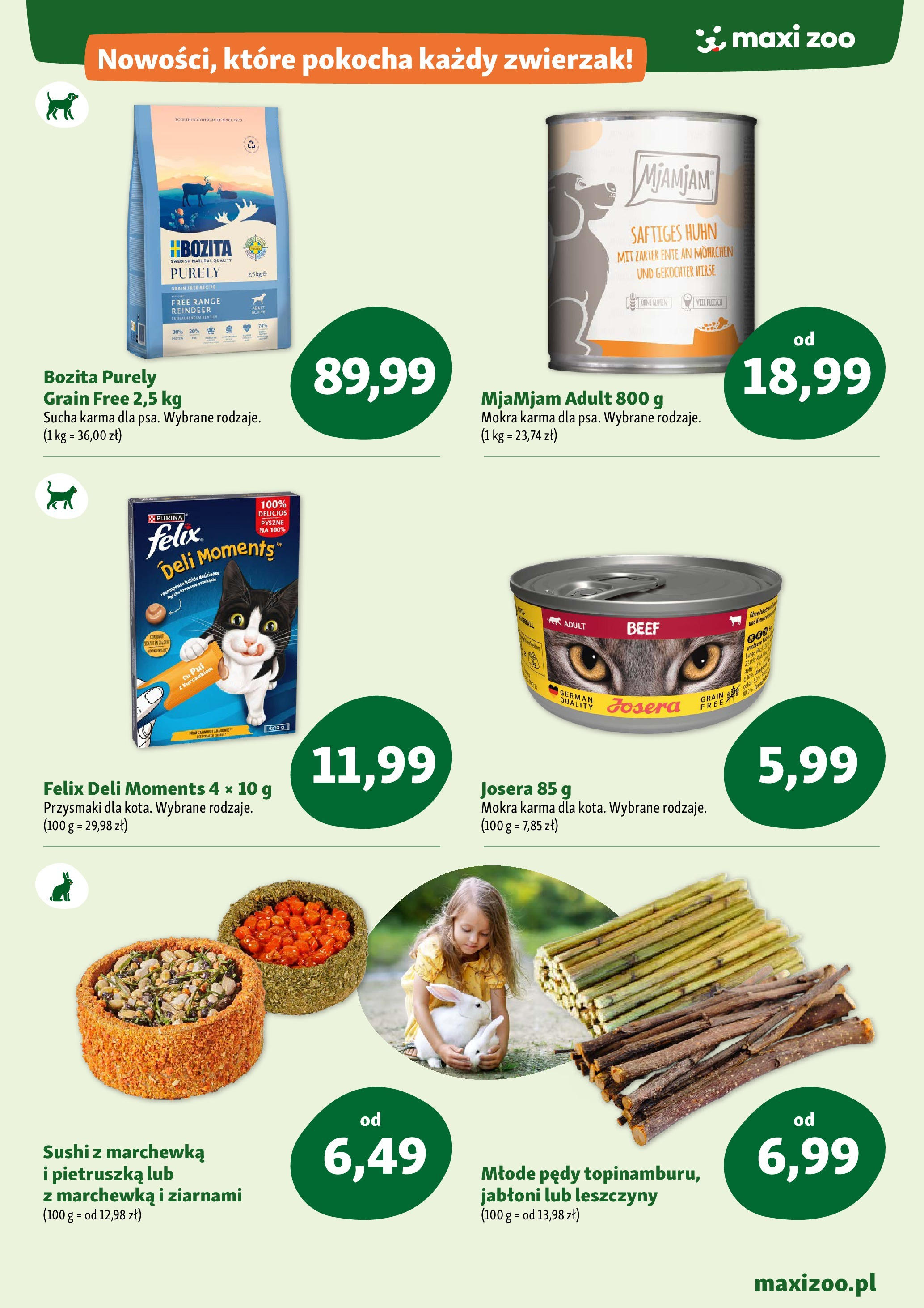Maxi Zoo Gazetka od (12.06.2025 - 09.07.2025) | Strona: 4 | Produkty: Pietruszka, Sushi, Marchewka