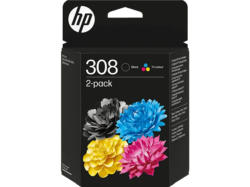 HP 308 2er-Pack Schwarz/Cyan/Magenta/Gelb Druckerpatronen-Kombipackung; Tintenpatrone