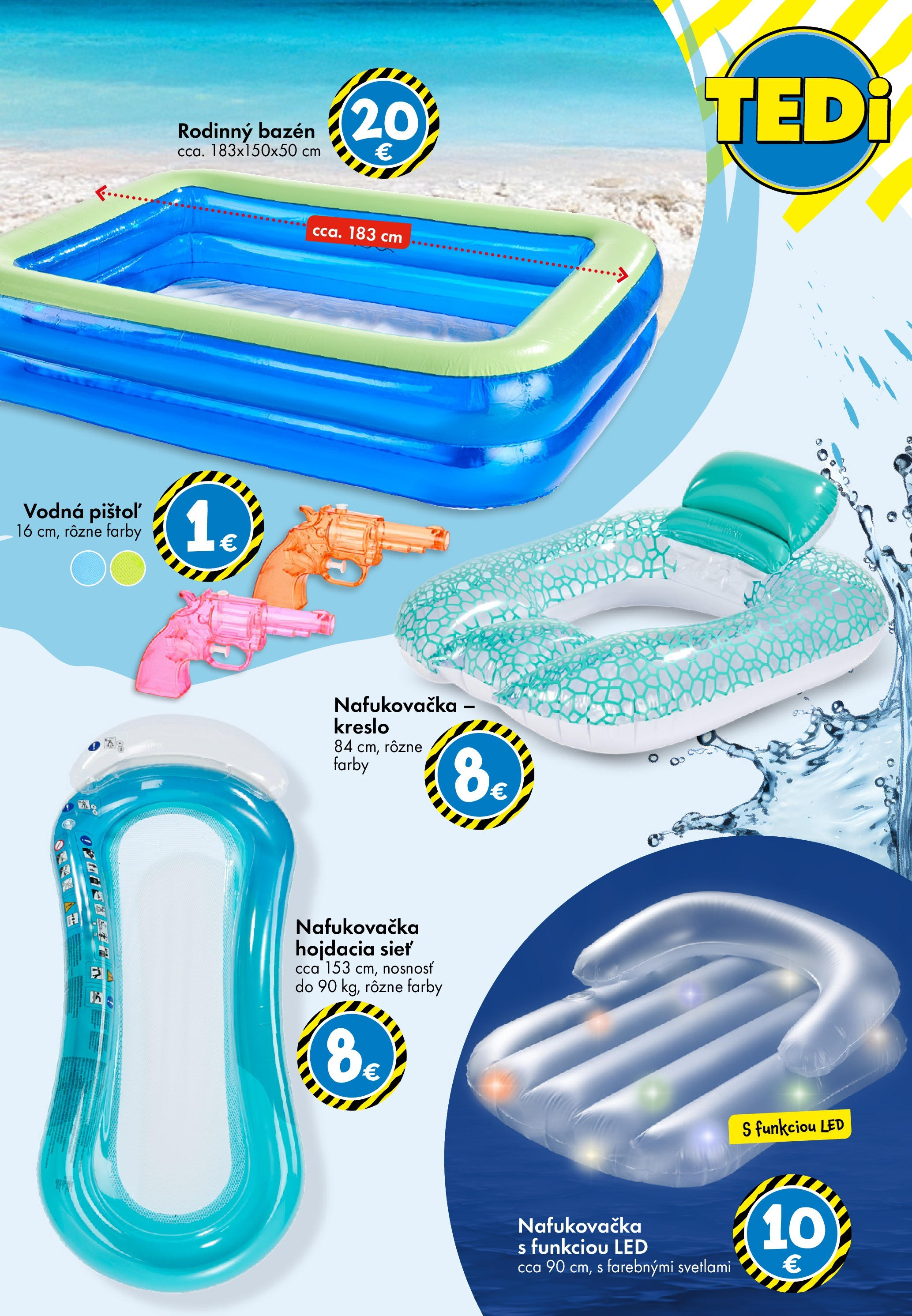 TEDi leták od 13.06.2025 → Aktuálna ponuka online | Strana: 12 | Produkty: Hojdacia sieť, Bazén, Nafukovačka