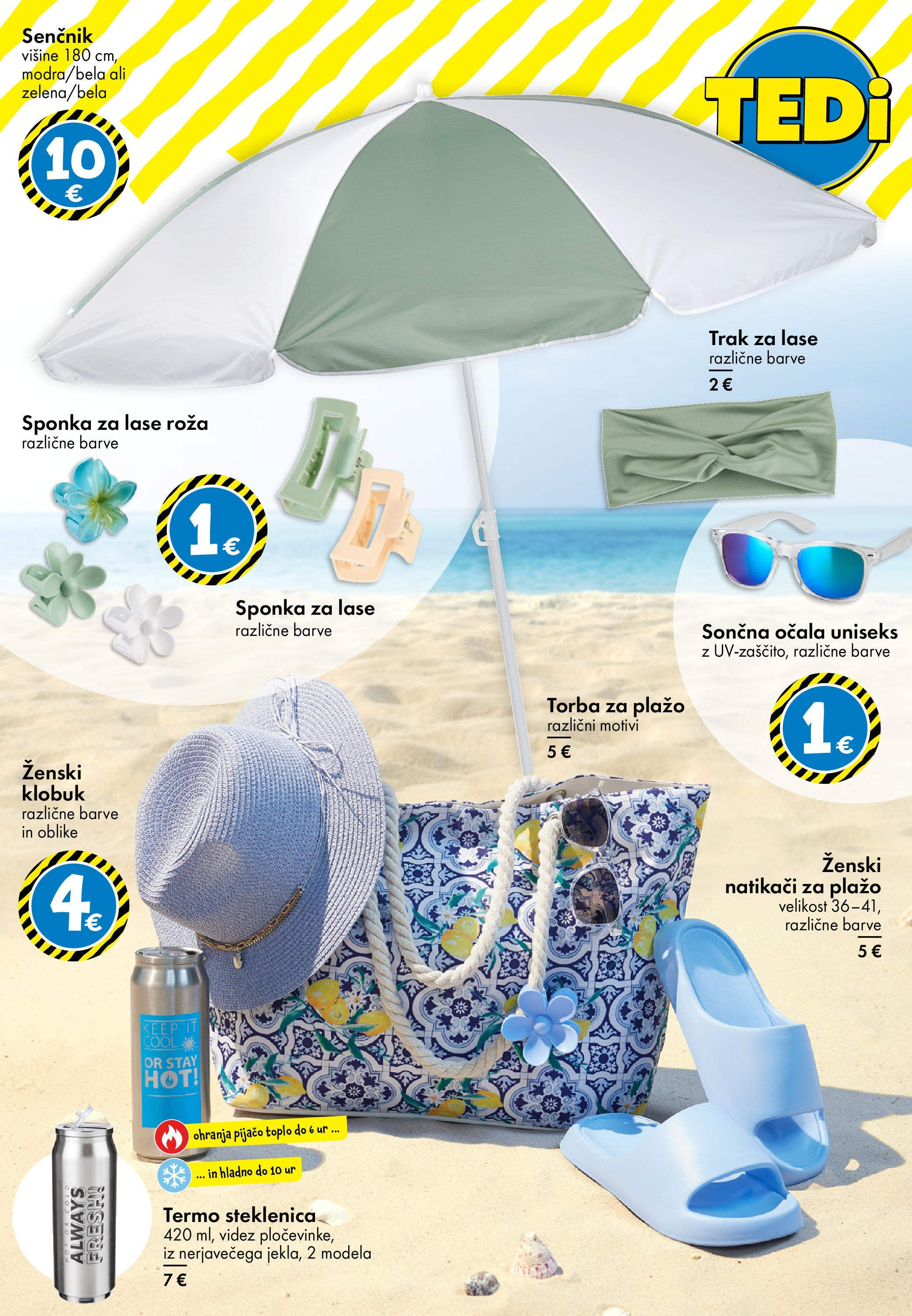 TEDi katalog veljaven od 13.06.2025 | Stran: 7 | Izdelki: Senčnik, Torba, Sončna očala, Ocala