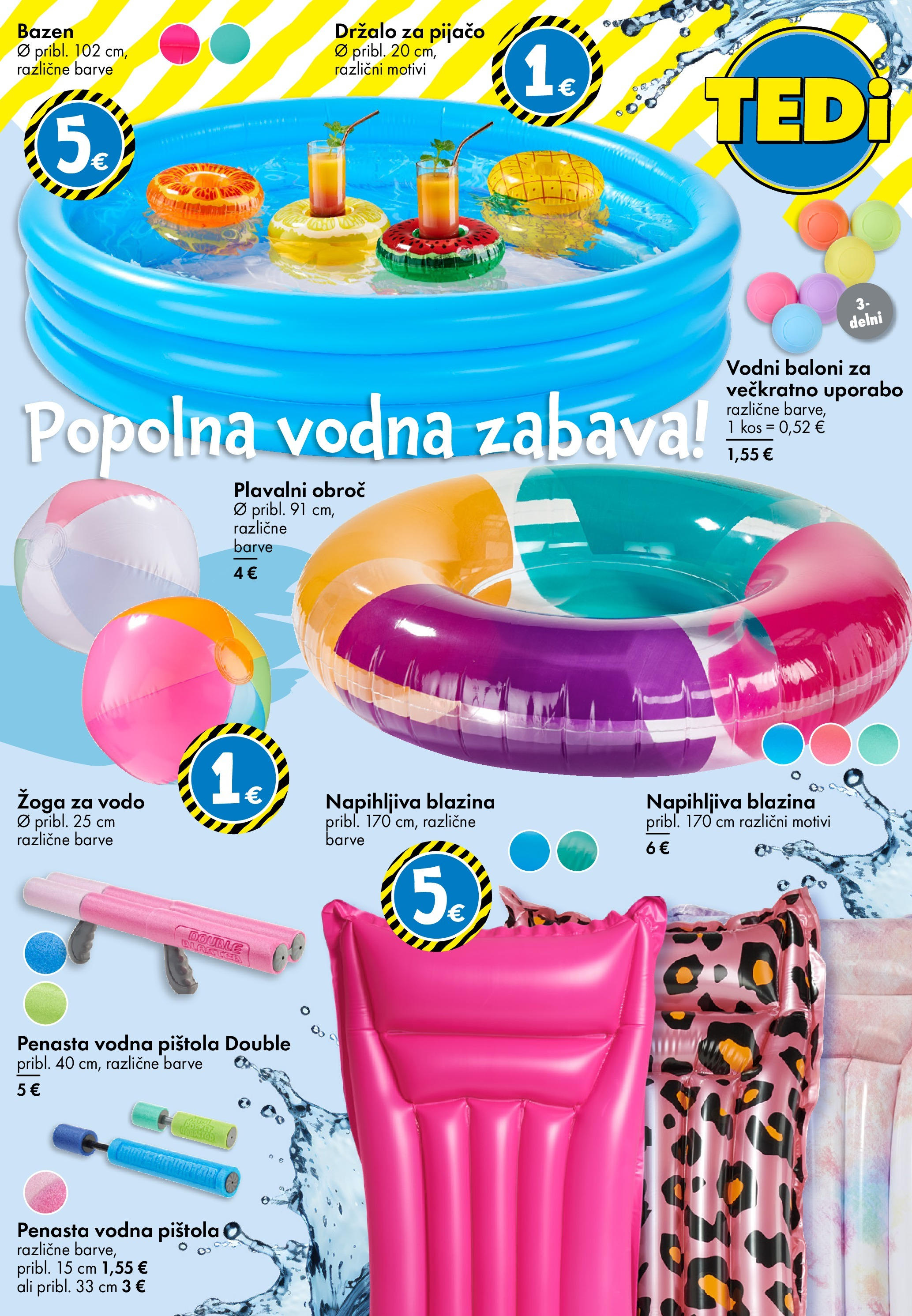 TEDi katalog veljaven od 13.06.2025 | Stran: 13 | Izdelki: Bazen, Napihljiva blazina, Blazina, Kos