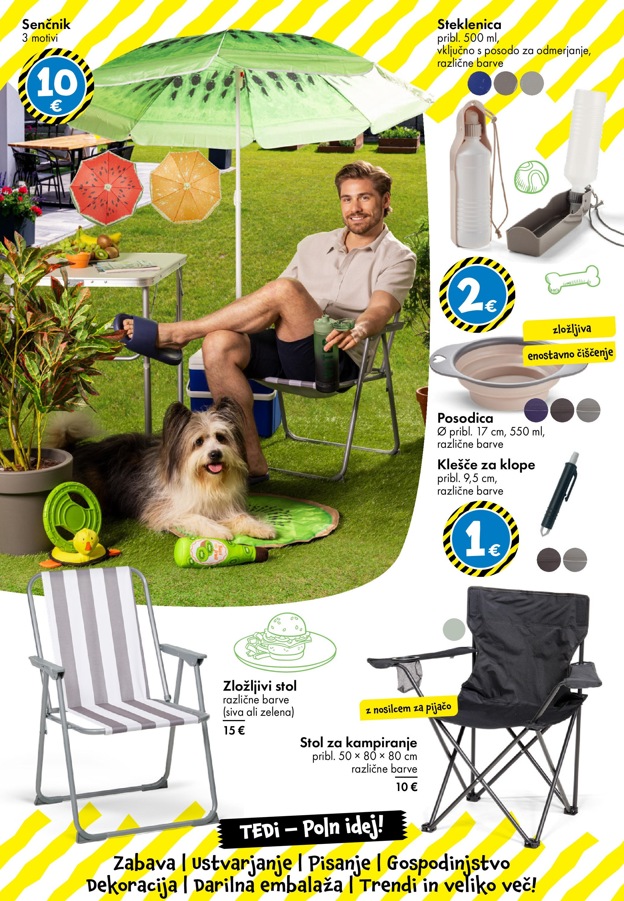 TEDi katalog veljaven od 13.06.2025 | Stran: 23 | Izdelki: Steklenica, Senčnik, Stol, Zelena