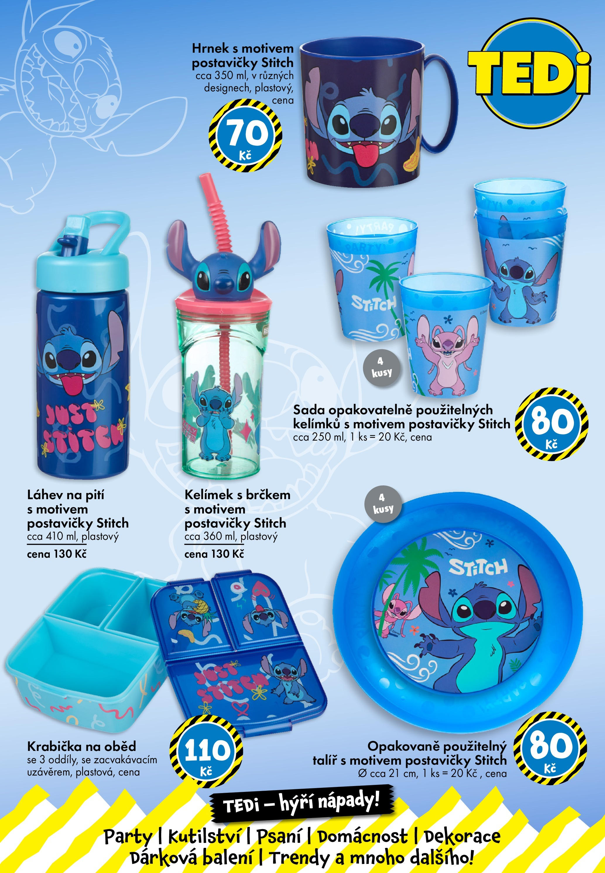 TEDi leták od 13.06.2025 - akční nabídka | Strana: 10 | Produkty: Hrnek, Kelímek s brčkem, Talíř, Stitch