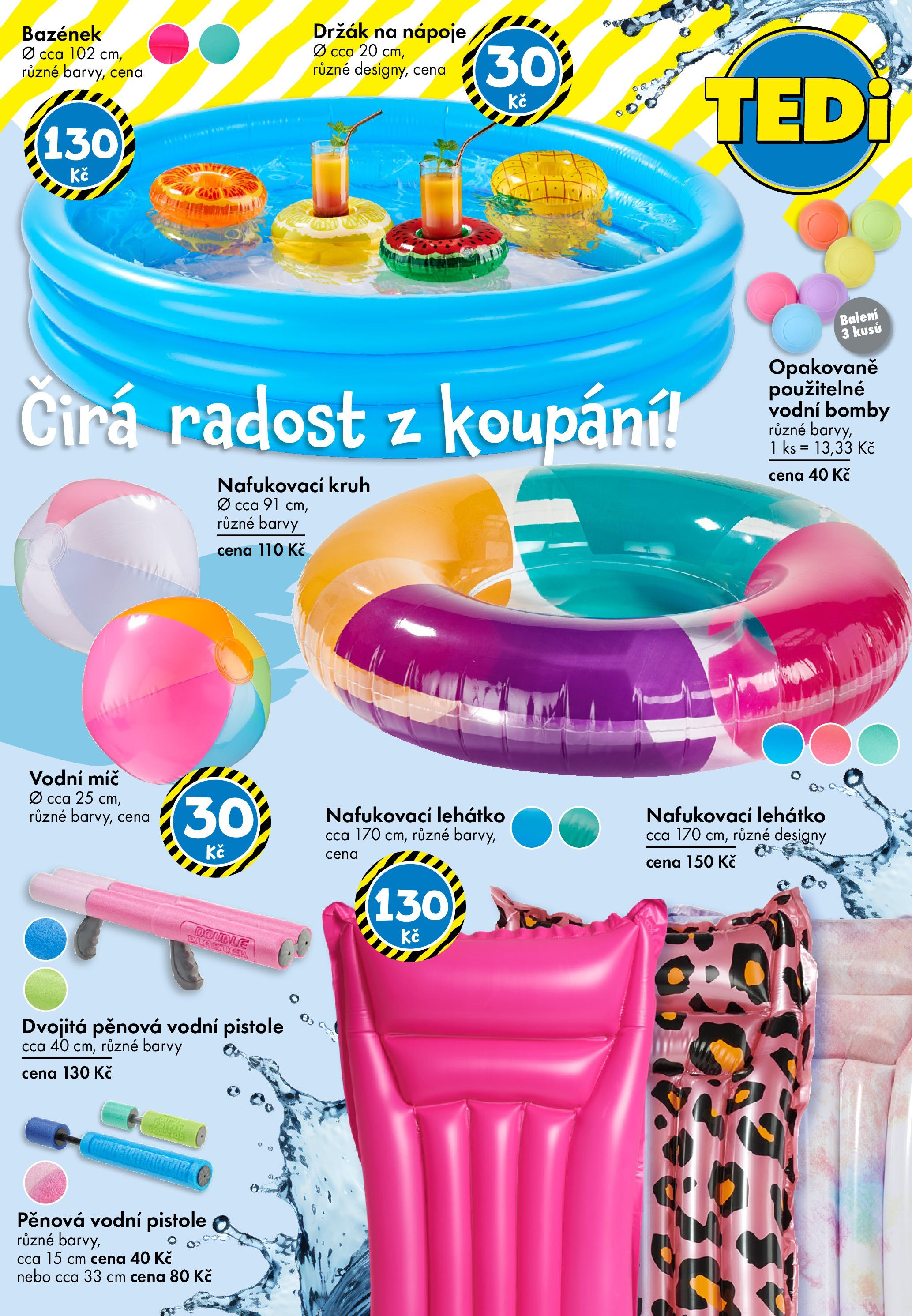 TEDi leták od 13.06.2025 - akční nabídka | Strana: 13 | Produkty: Vodní bomby, Lehátko, Barvy